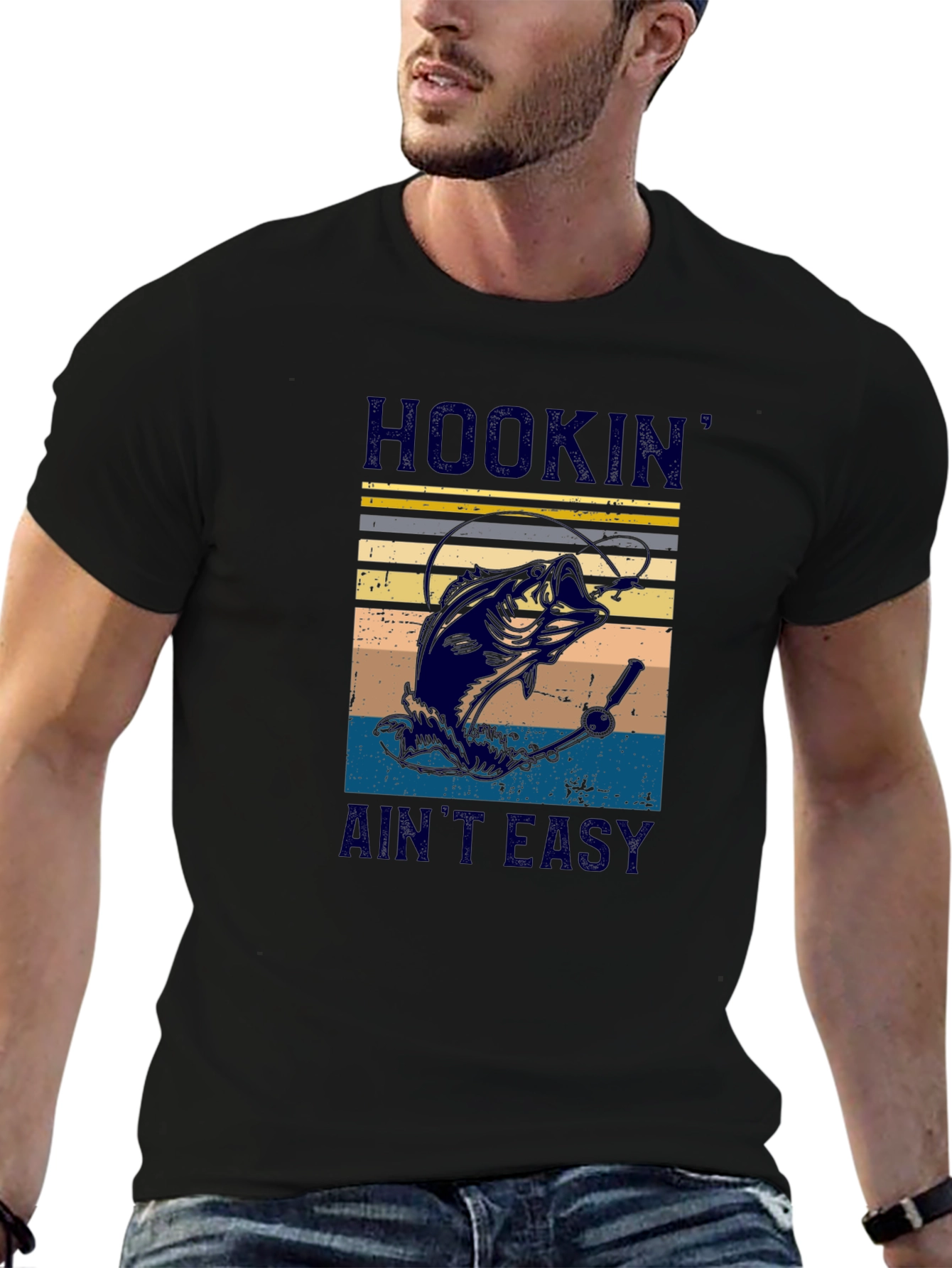 Hookin Aint Easy Fishing Graphic T-Shirt
