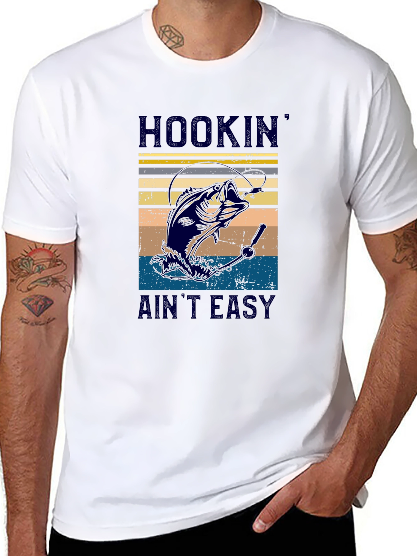 Hookin Aint Easy Fishing Graphic T-Shirt