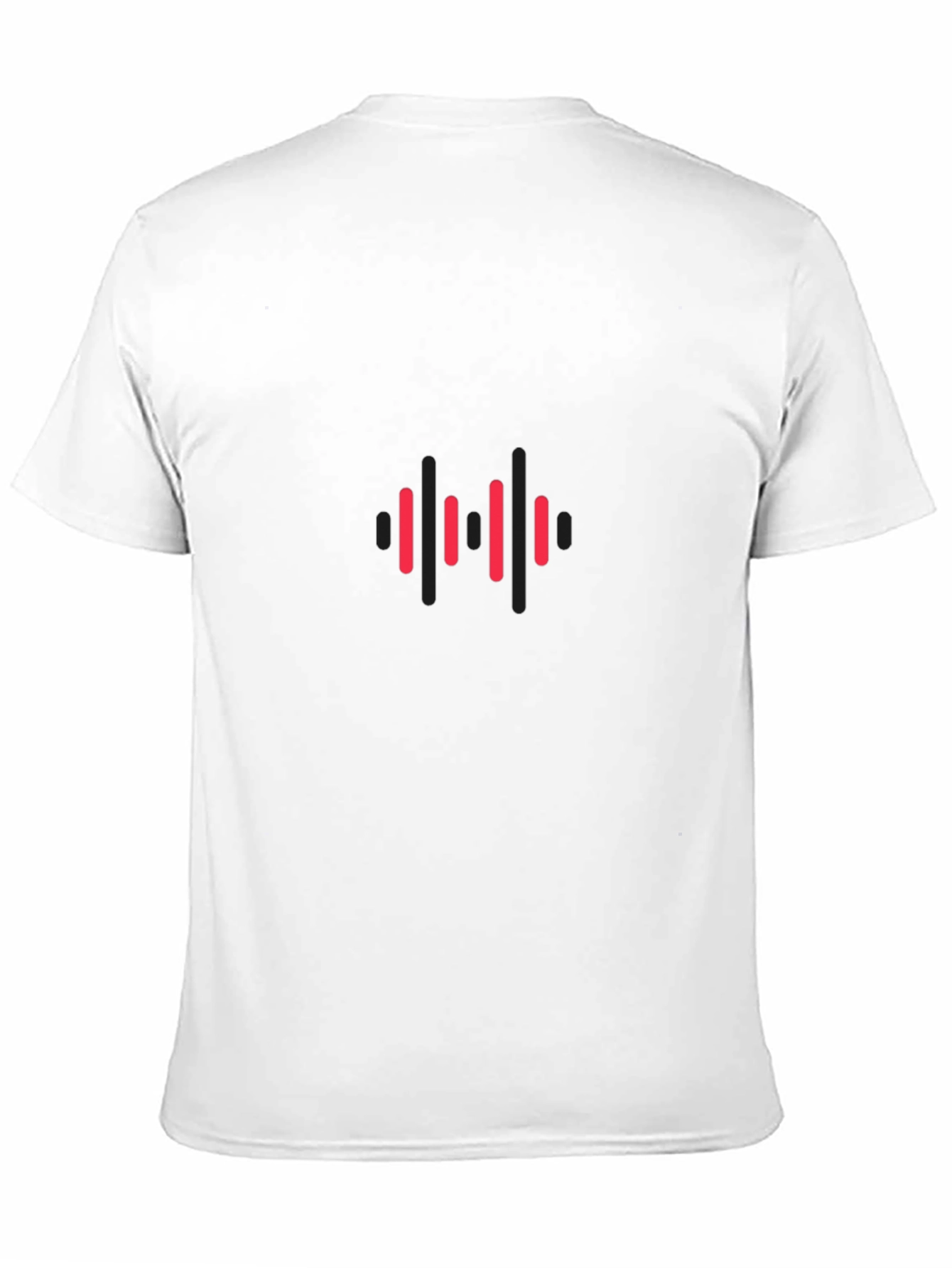 Modern Graphic Tee - Red Equalizer Design on Black