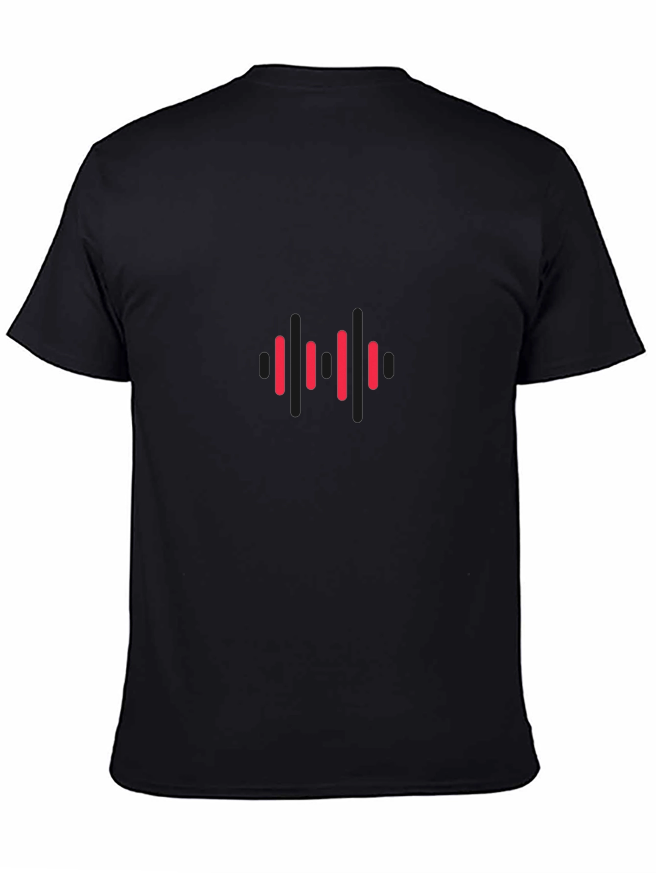 Modern Graphic Tee - Red Equalizer Design on Black