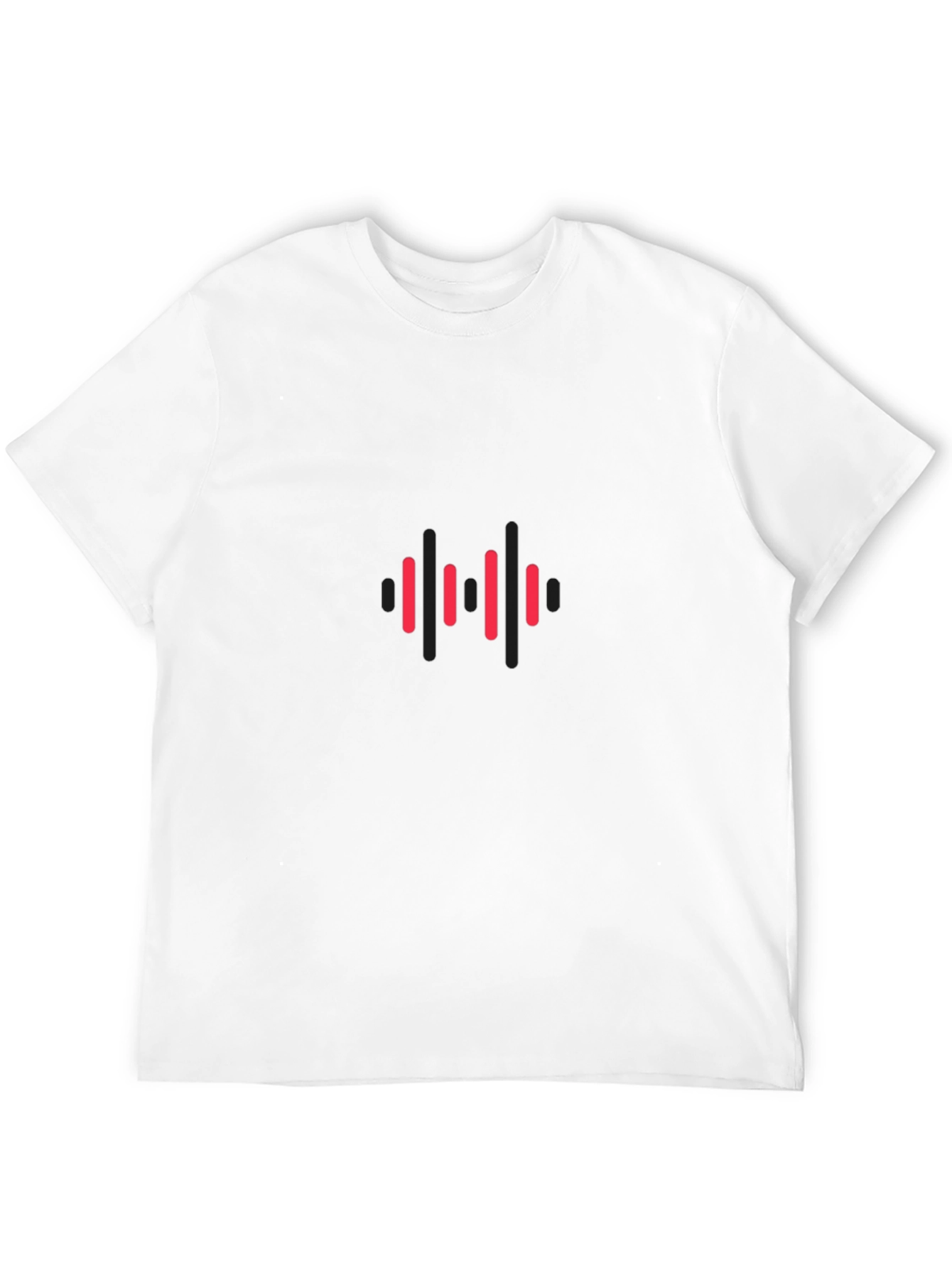Modern Graphic Tee - Red Equalizer Design on Black