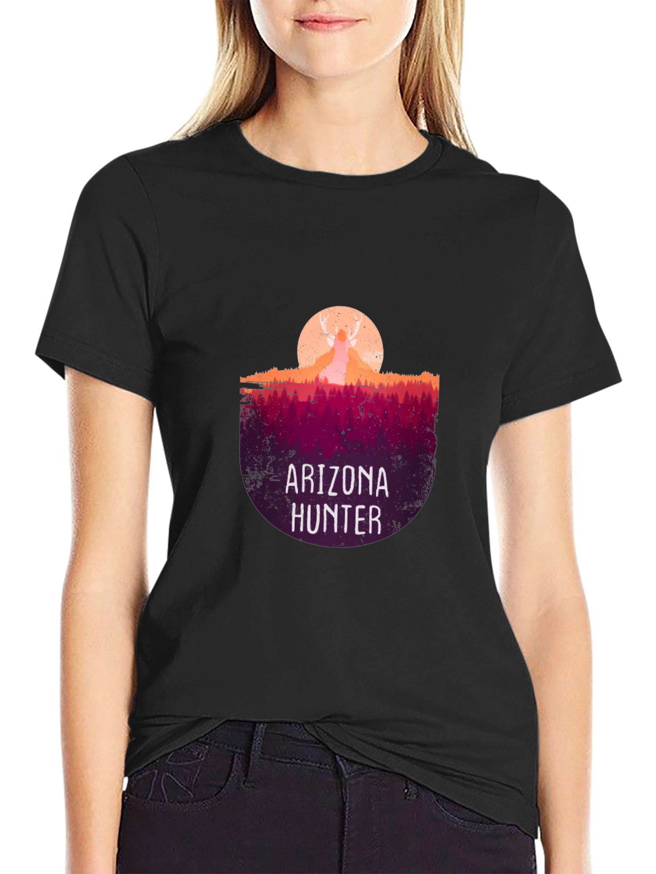 Arizona Hunter Graphic Tee - Black Cotton
