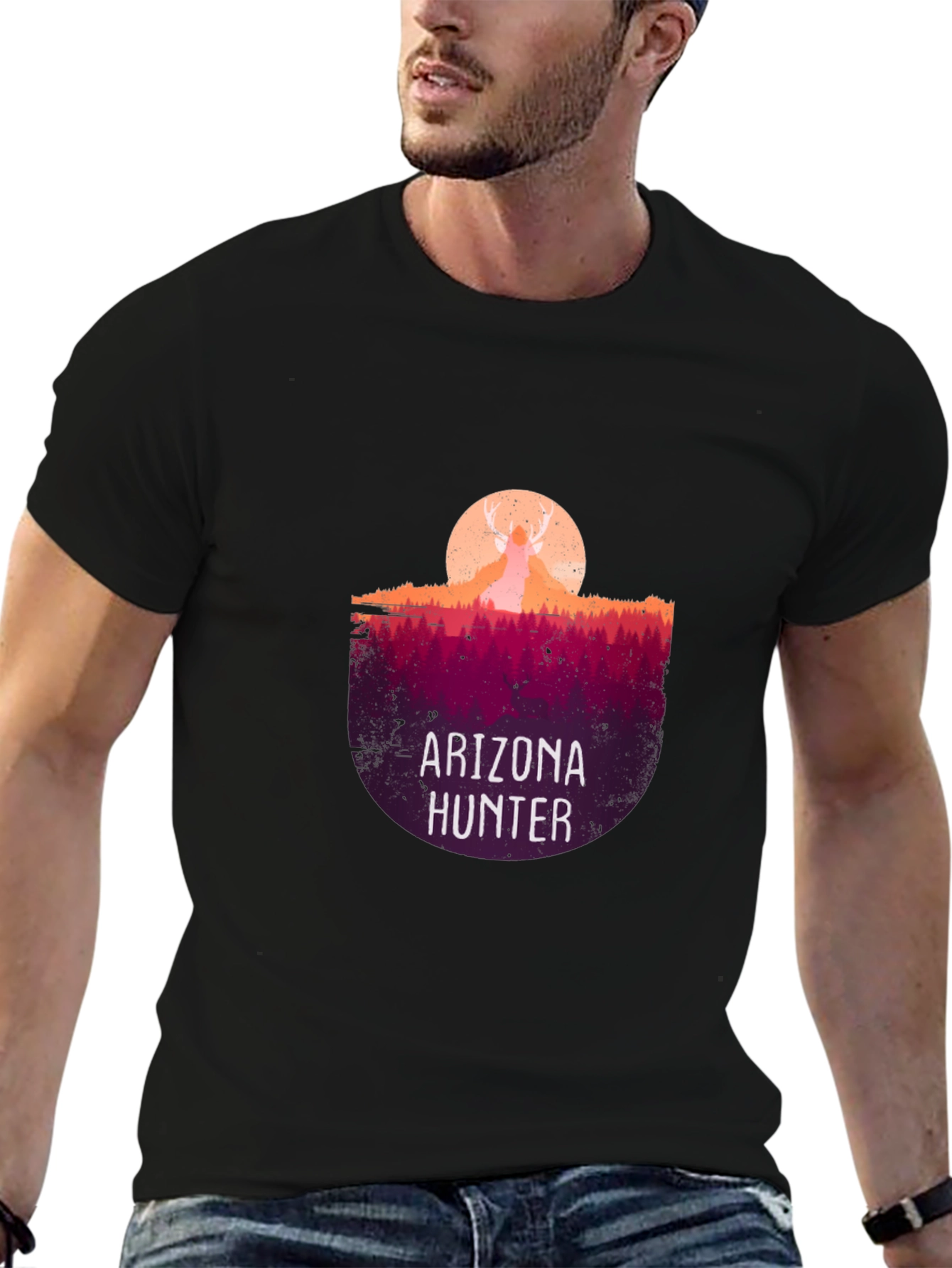 Arizona Hunter Graphic Tee - Black Cotton