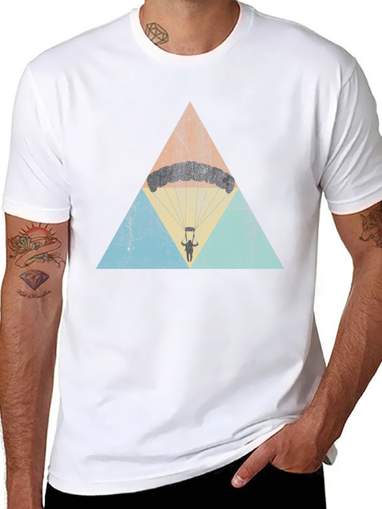 Skydiving Triangle Graphic Tee - Adventure Ready!