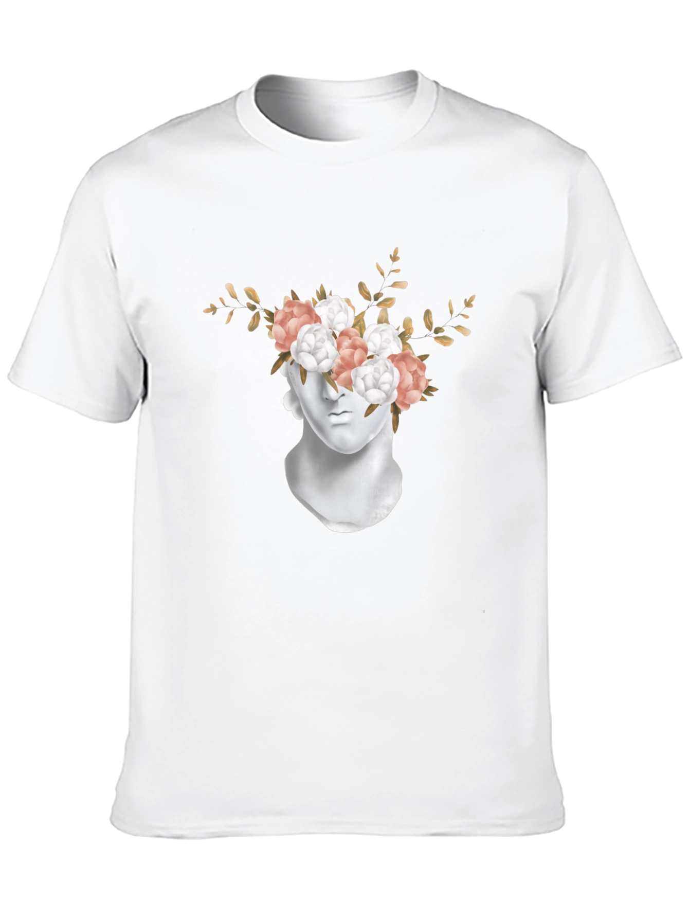 Floral Statue Graphic T-Shirt - Modern Art Tee