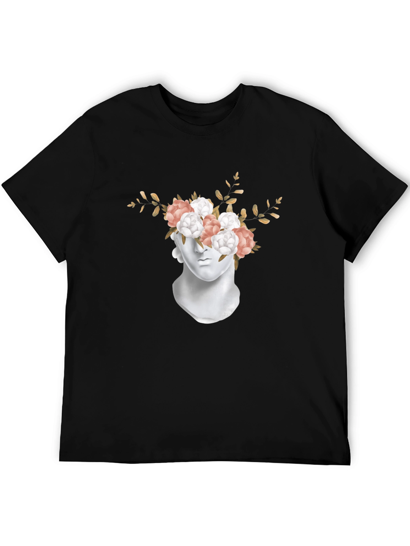 Floral Statue Graphic T-Shirt - Modern Art Tee