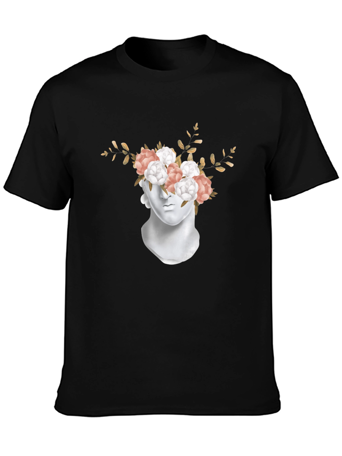 Floral Statue Graphic T-Shirt - Modern Art Tee