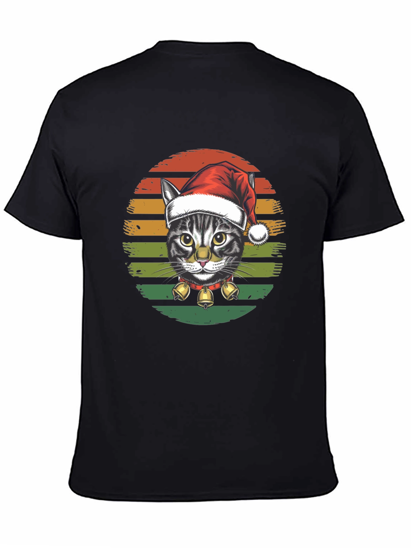 Christmas Cat Graphic Tee - Festive Holiday Shirt