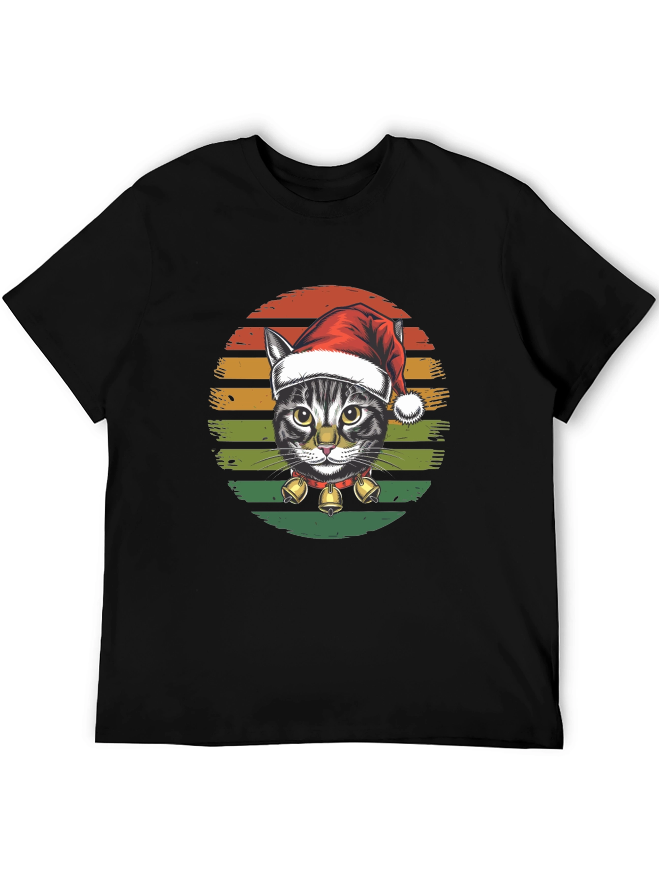 Christmas Cat Graphic Tee - Festive Holiday Shirt