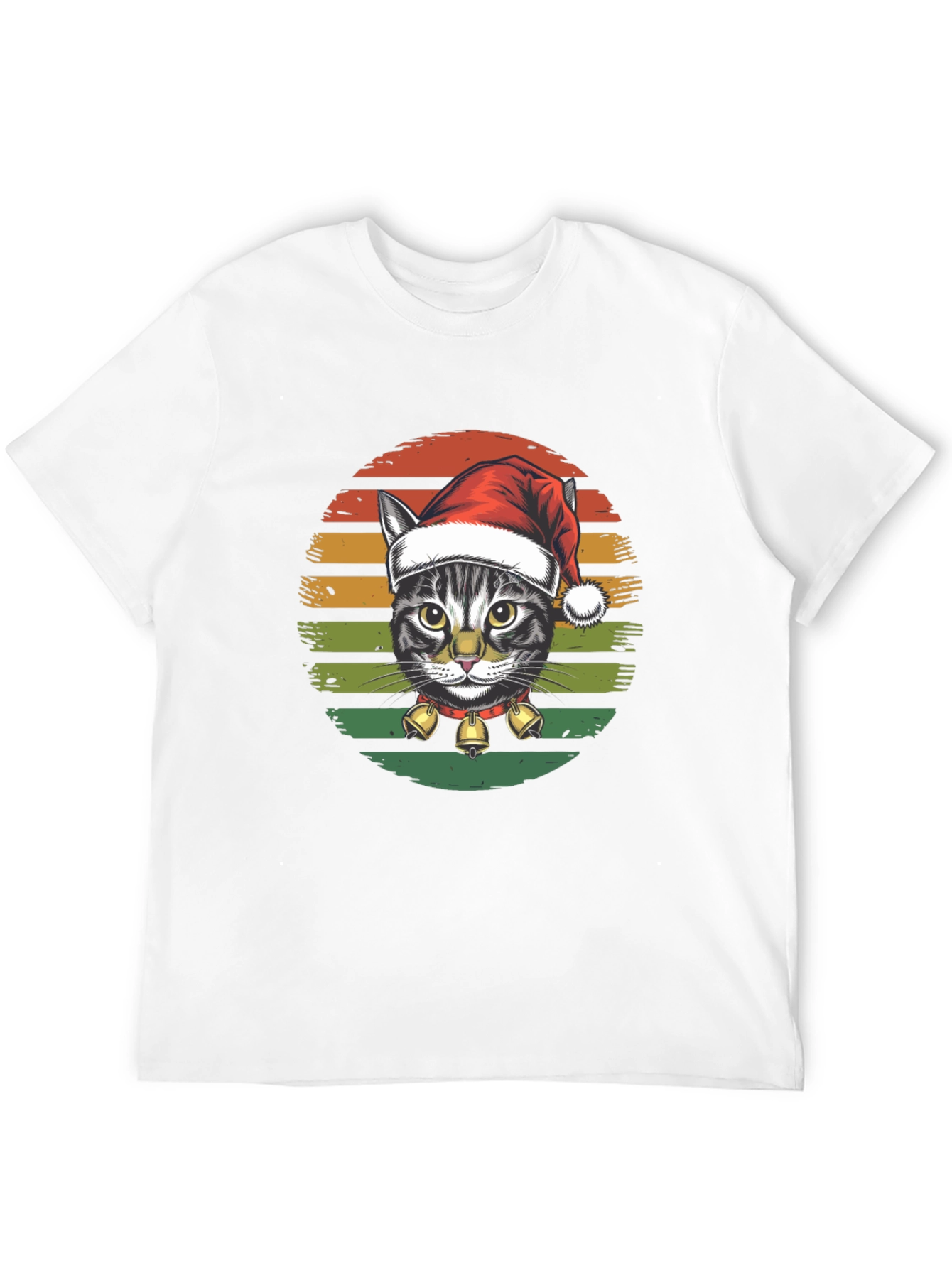 Christmas Cat Graphic Tee - Festive Holiday Shirt