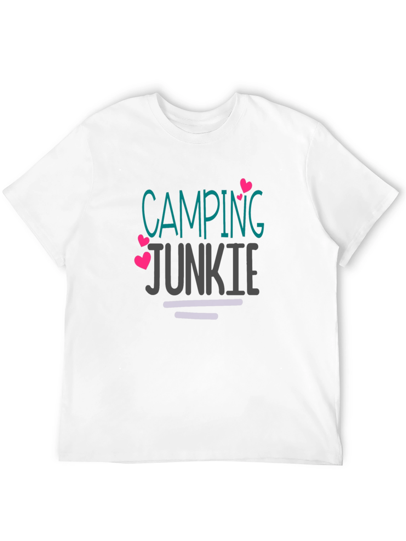 Camping Junkie Graphic T-Shirt Black Cotton