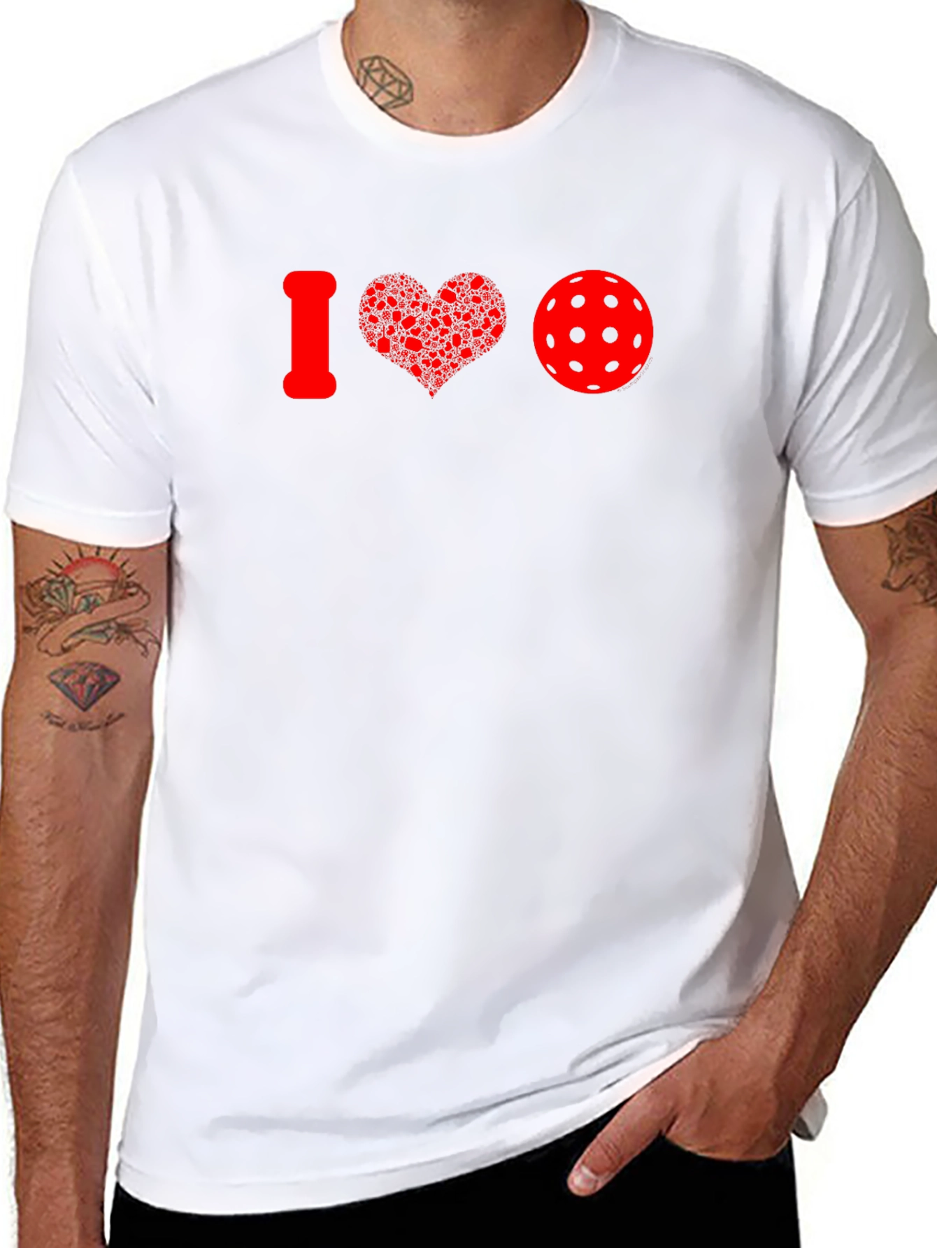 I Heart Pickleball T-Shirt - Red Graphic Tee