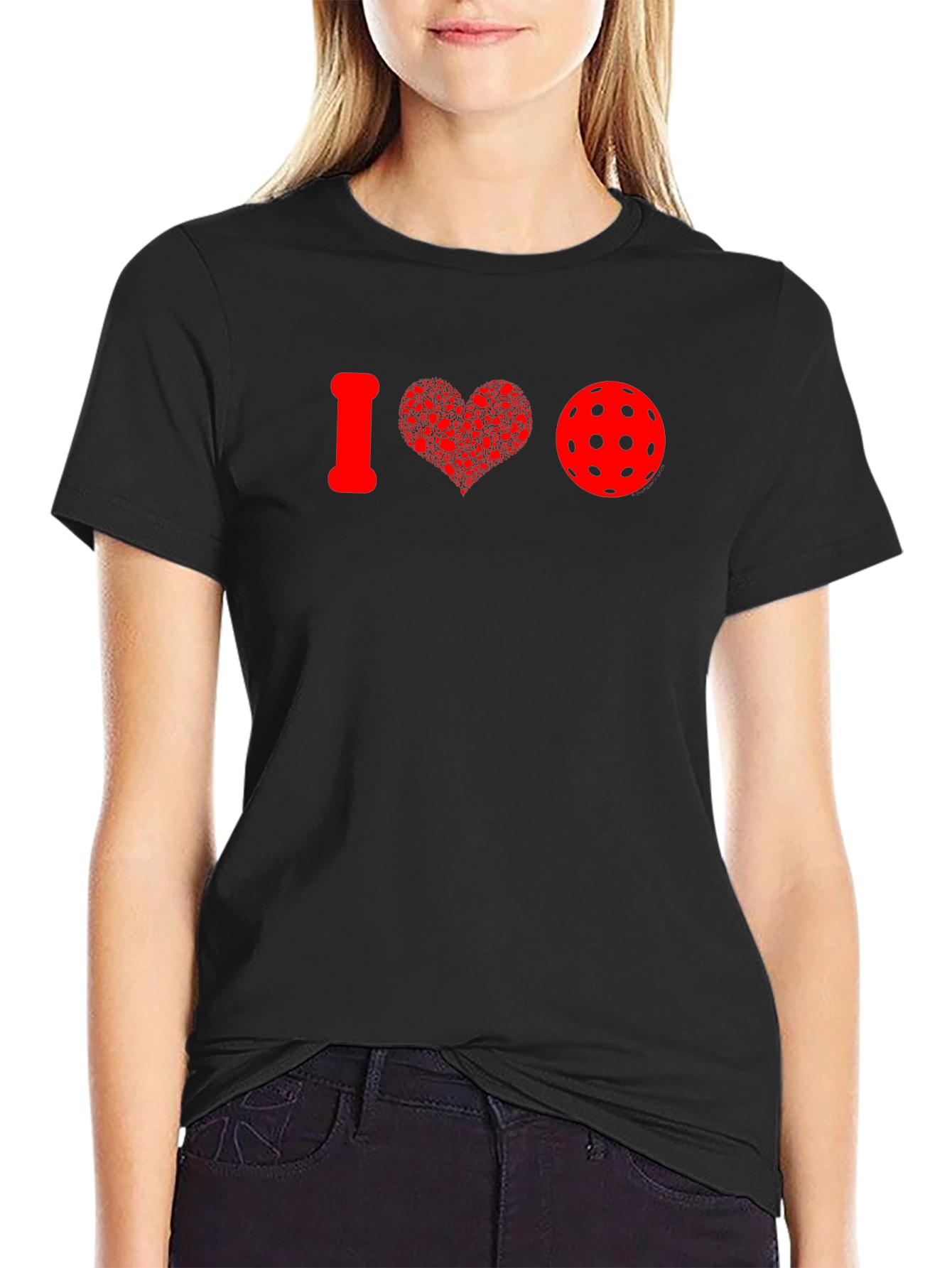 I Heart Pickleball T-Shirt - Red Graphic Tee
