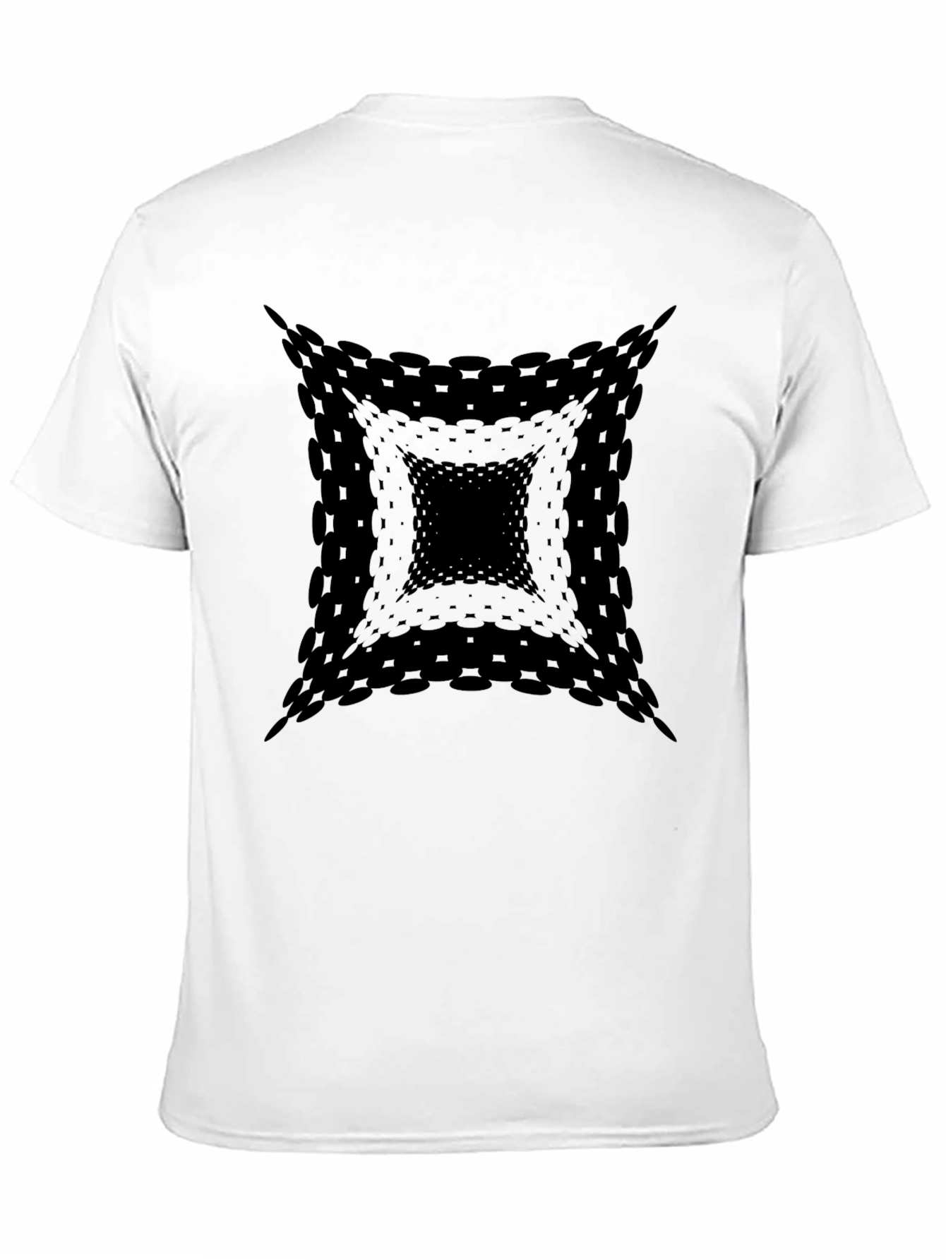 Mens Black Abstract Square Graphic Tee
