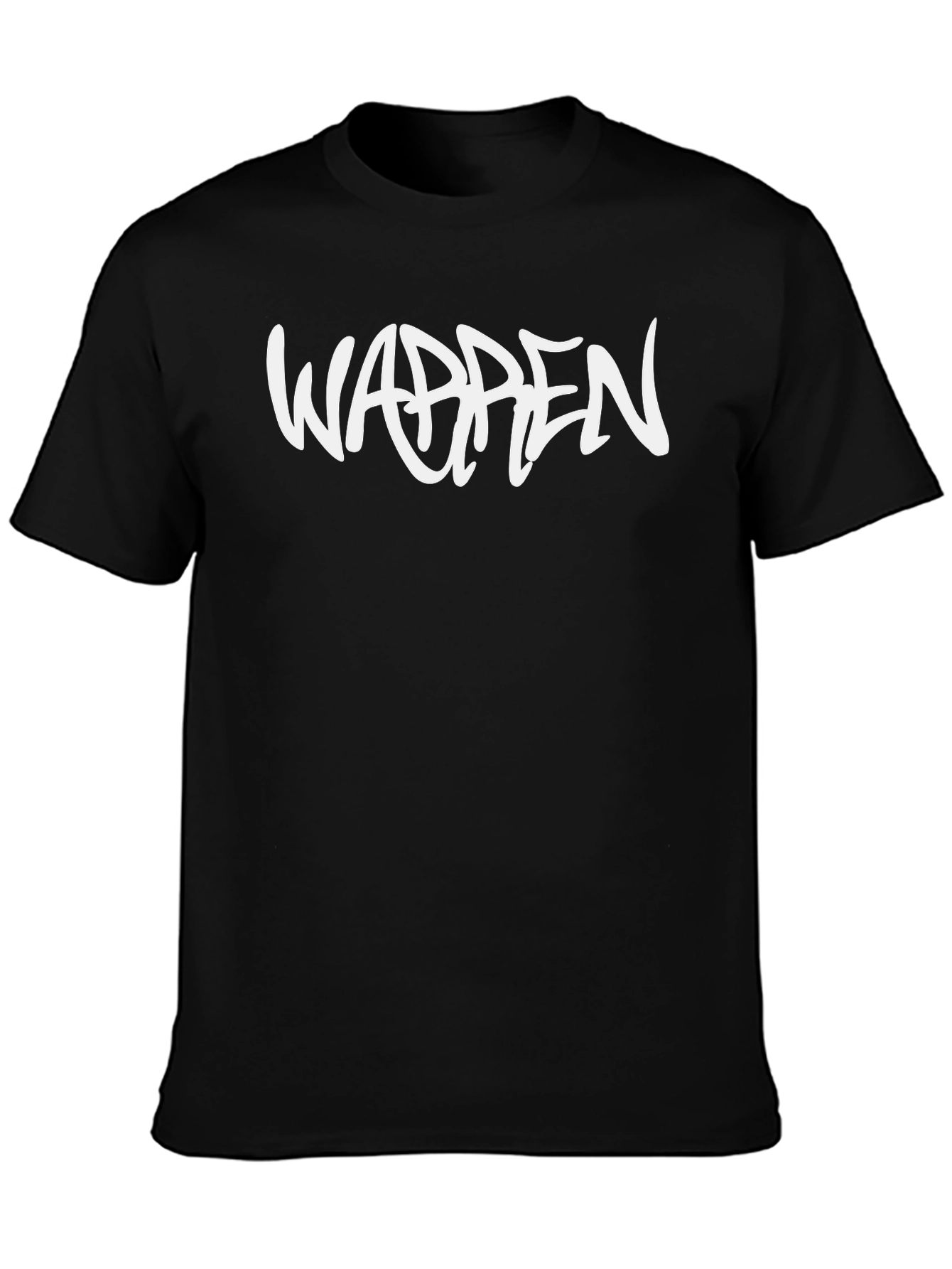 Black T-Shirt with Warpen Graffiti Text