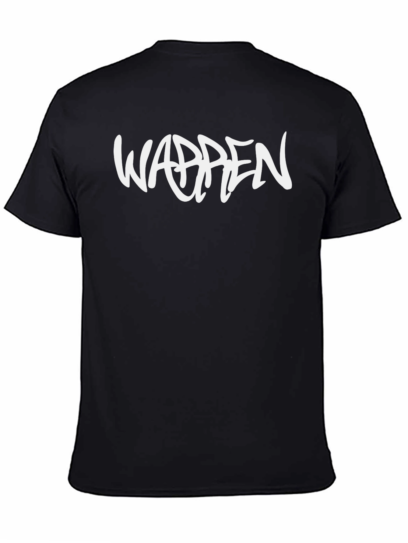 Black T-Shirt with Warpen Graffiti Text