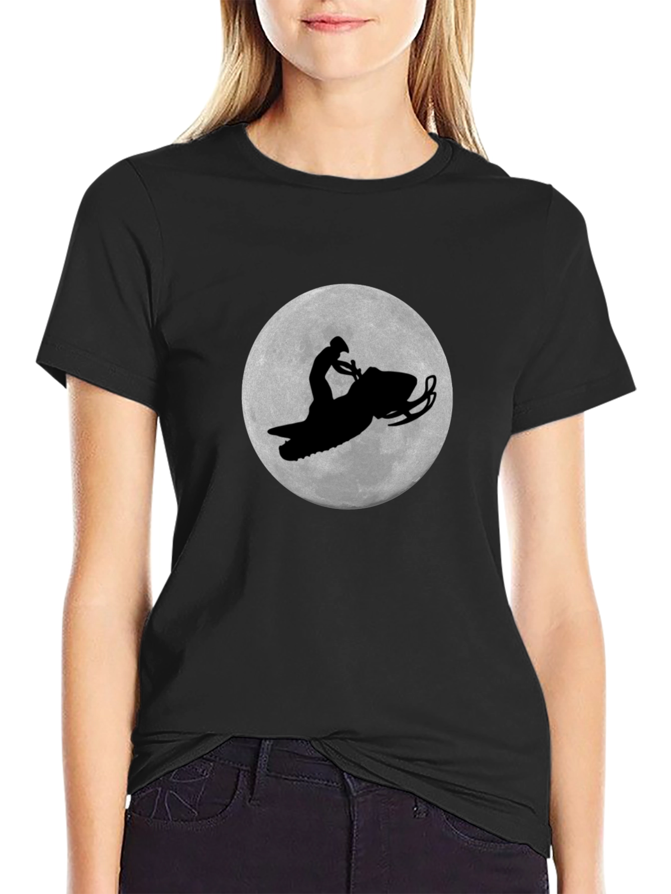 Snowmobile Rider Black Graphic Tee