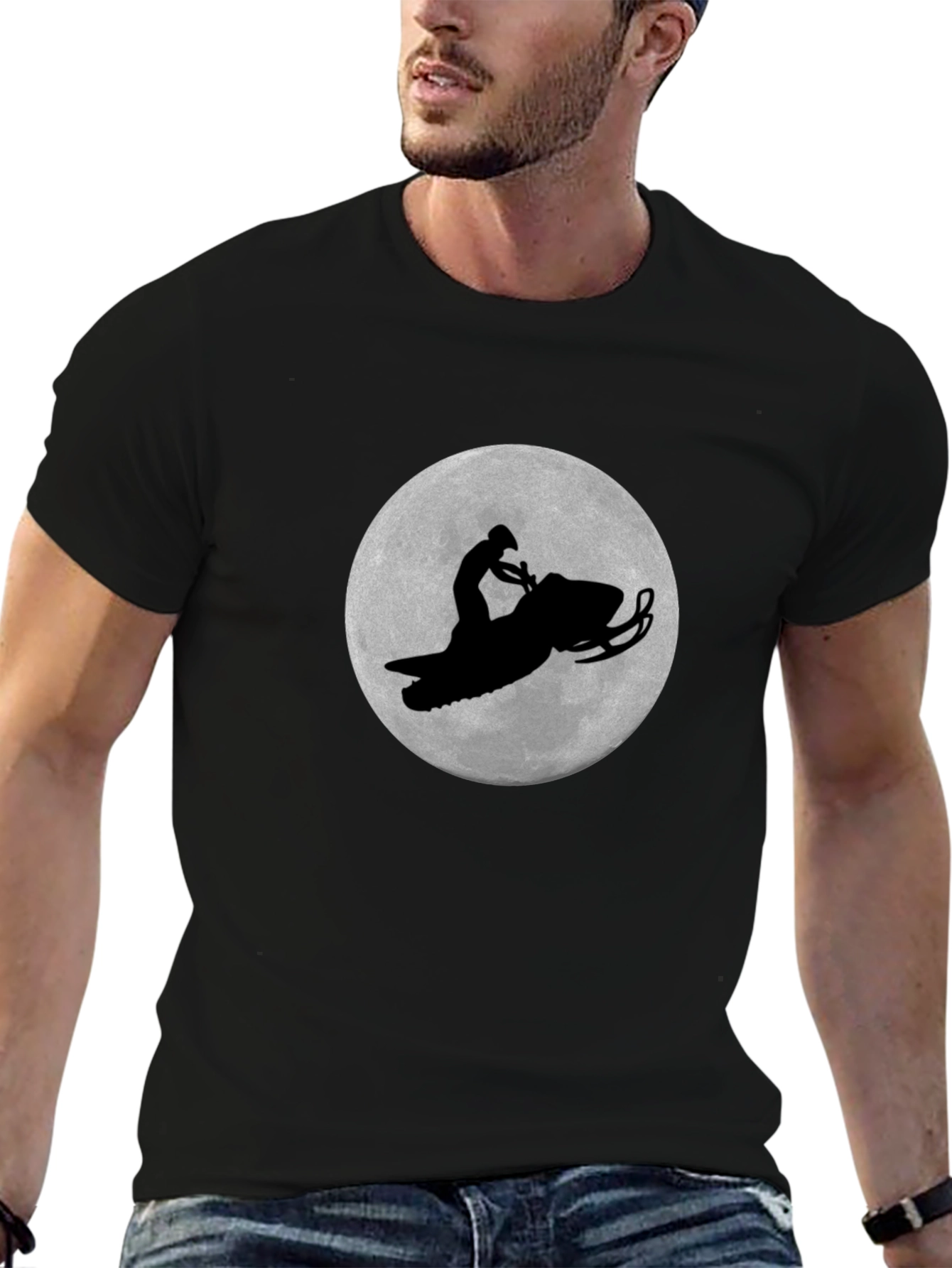 Snowmobile Rider Black Graphic Tee