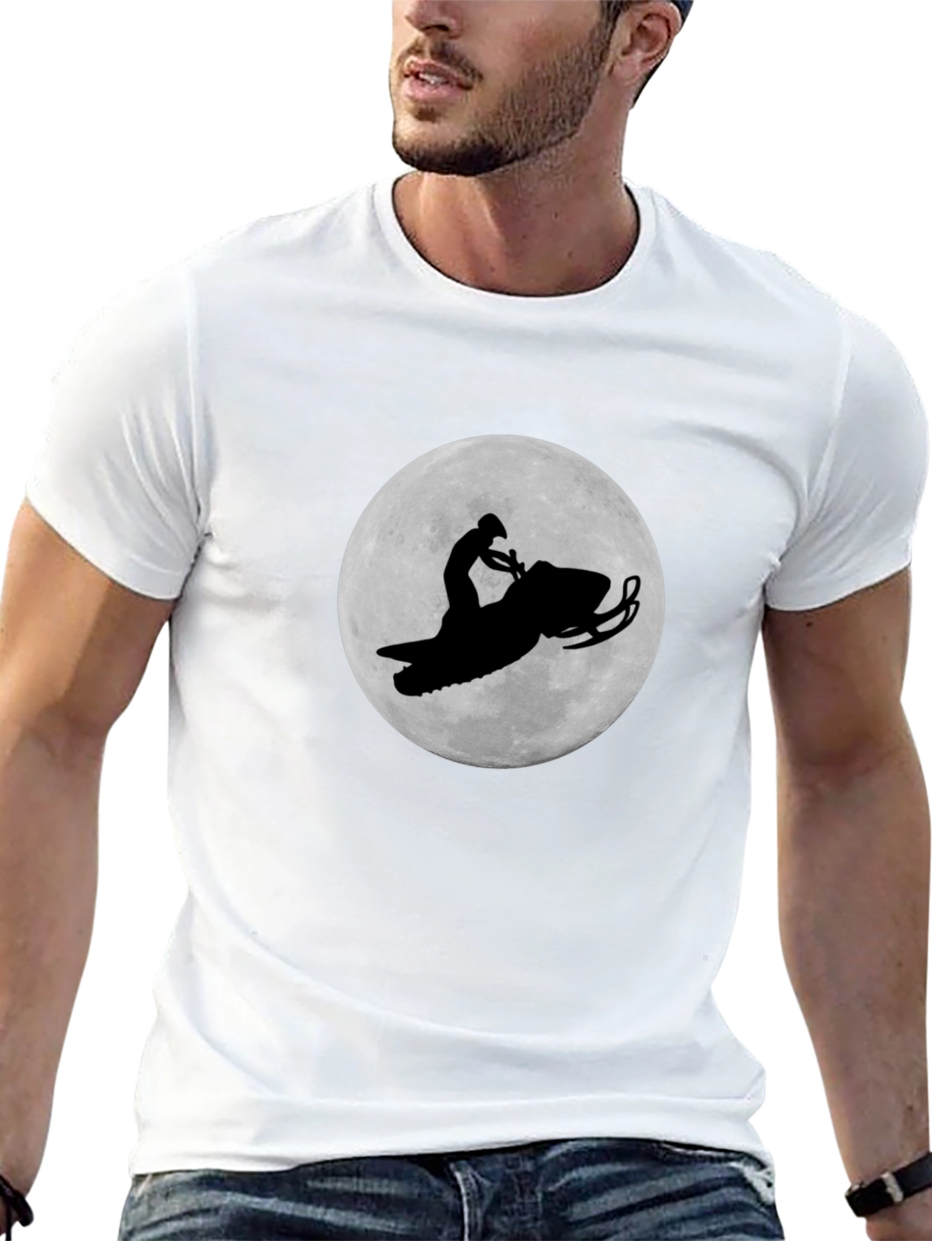 Snowmobile Rider Black Graphic Tee