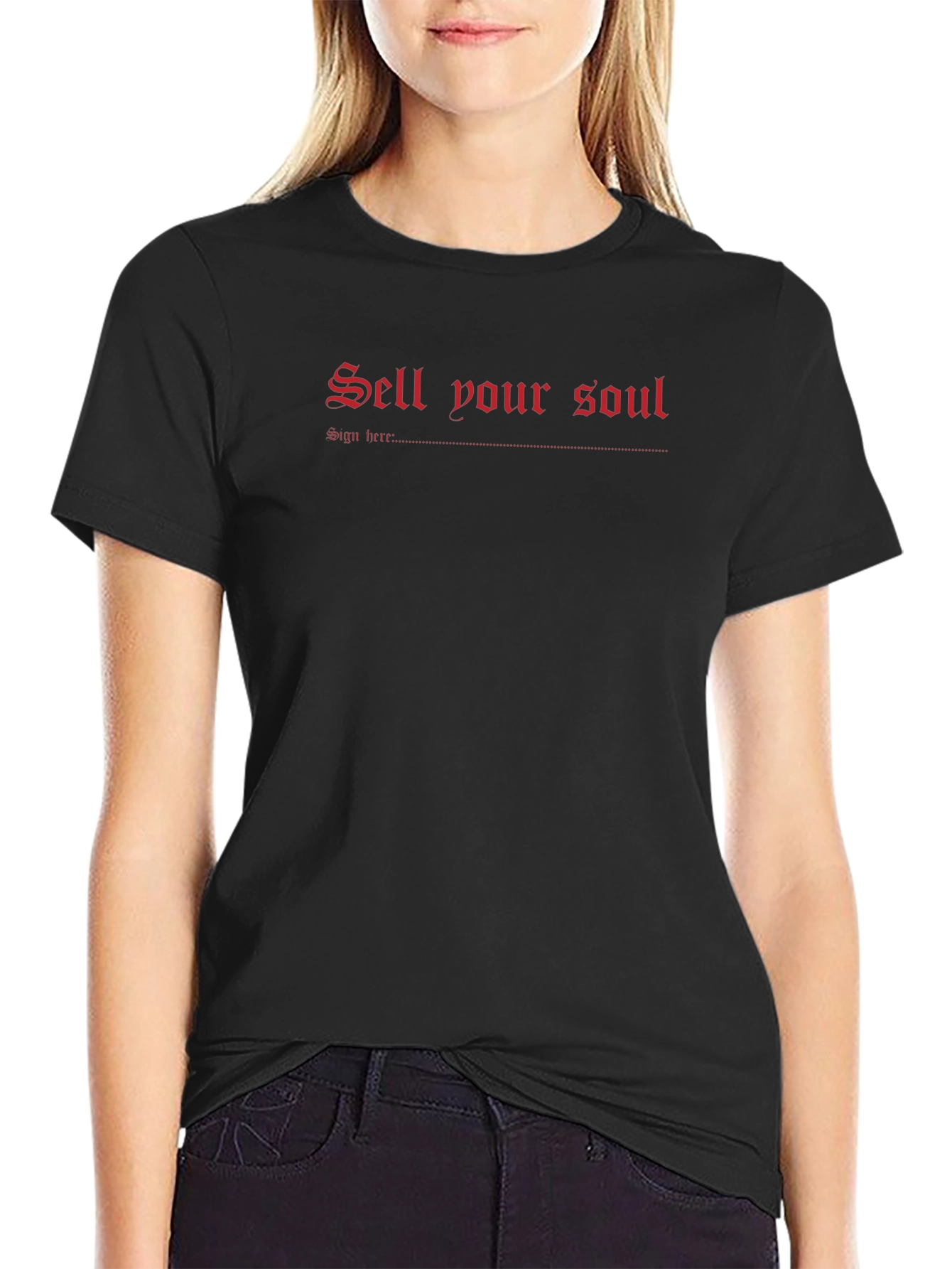 Sell Your Soul Graphic Tee - Black Cotton T-Shirt