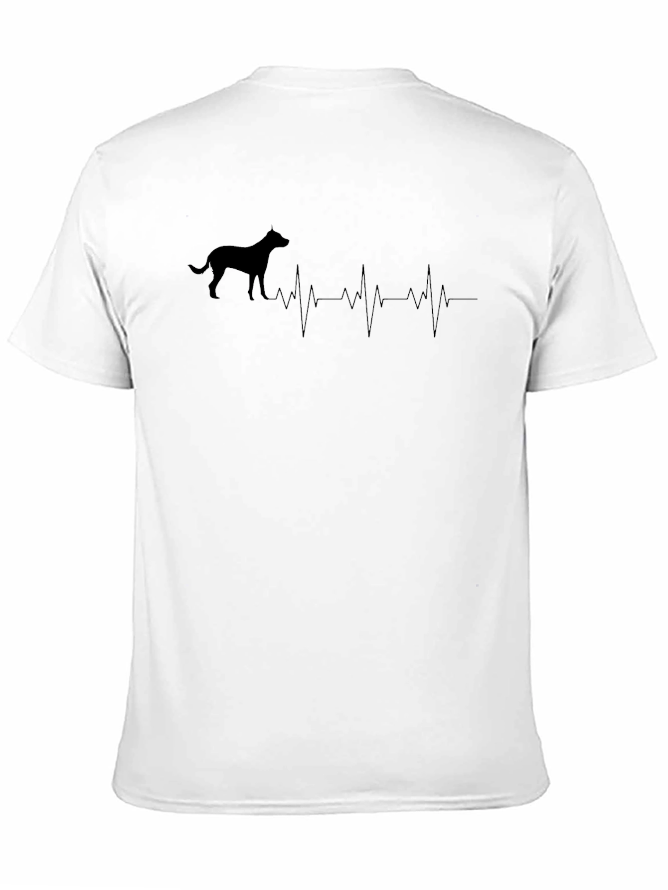 Dog Heartbeat Graphic Tee - Black Cotton Comfort