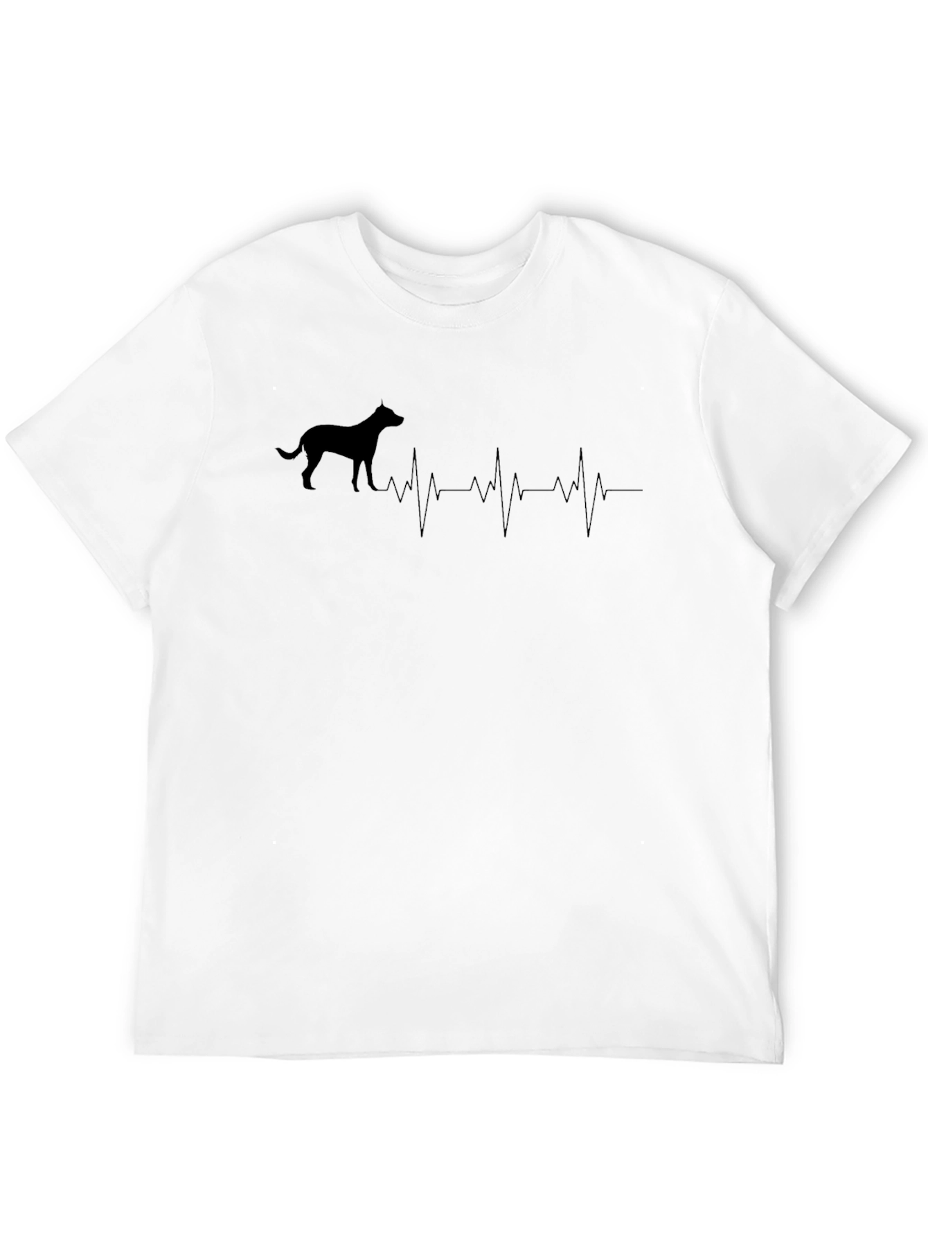 Dog Heartbeat Graphic Tee - Black Cotton Comfort