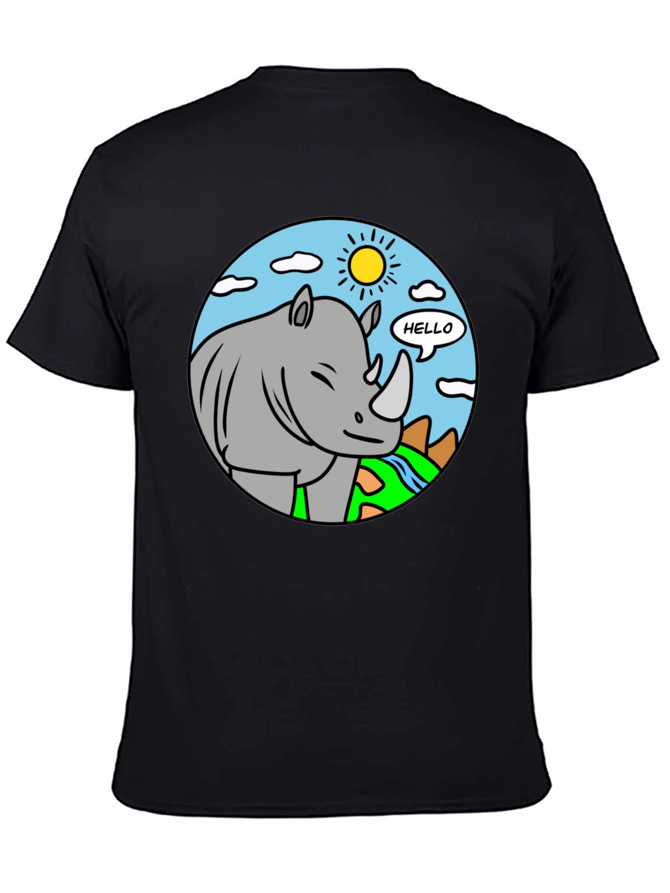 Cartoon Rhino T-Shirt - Hello There!