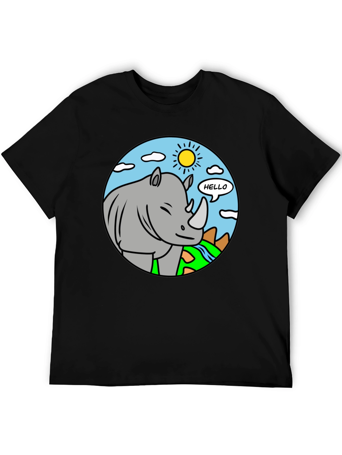 Cartoon Rhino T-Shirt - Hello There!