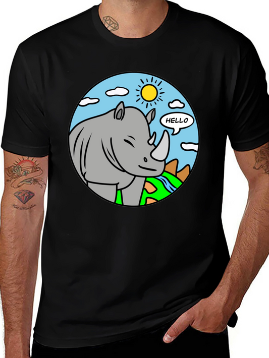 Cartoon Rhino T-Shirt - Hello There!