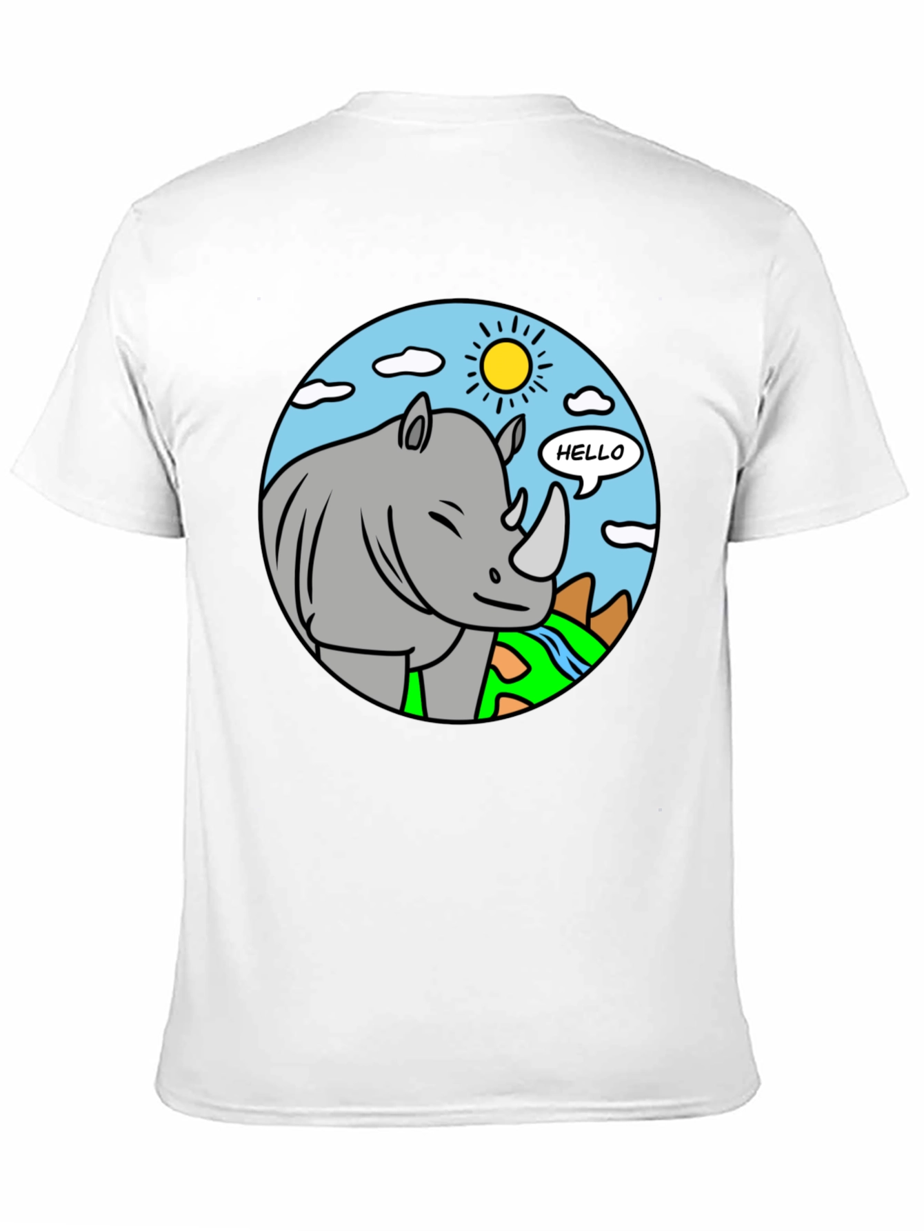 Cartoon Rhino T-Shirt - Hello There!