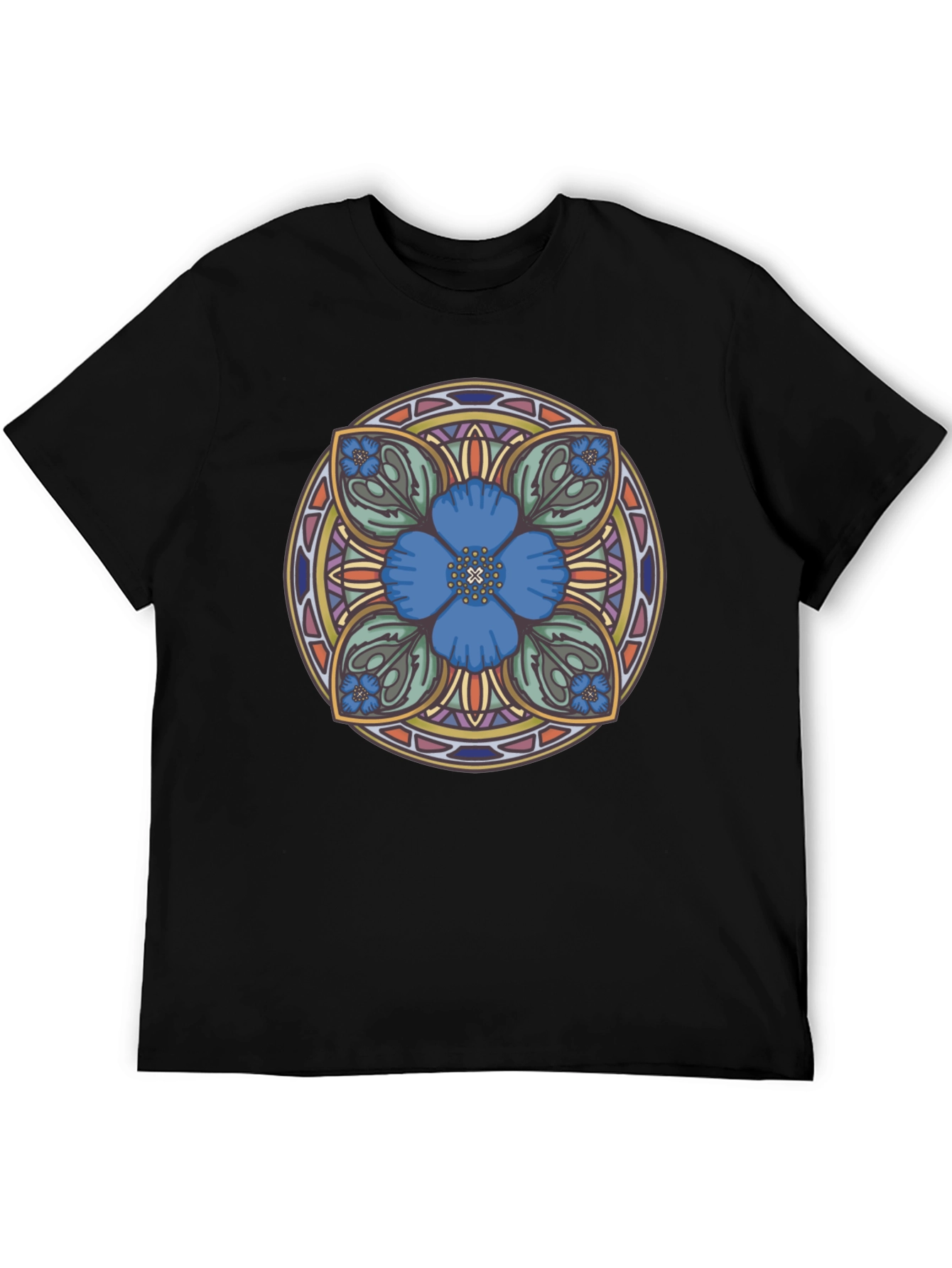 Floral Mandala Graphic Tee - Unique Artistic Design