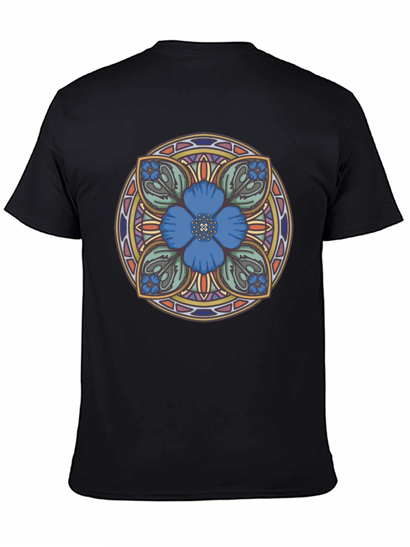 Floral Mandala Graphic Tee - Unique Artistic Design