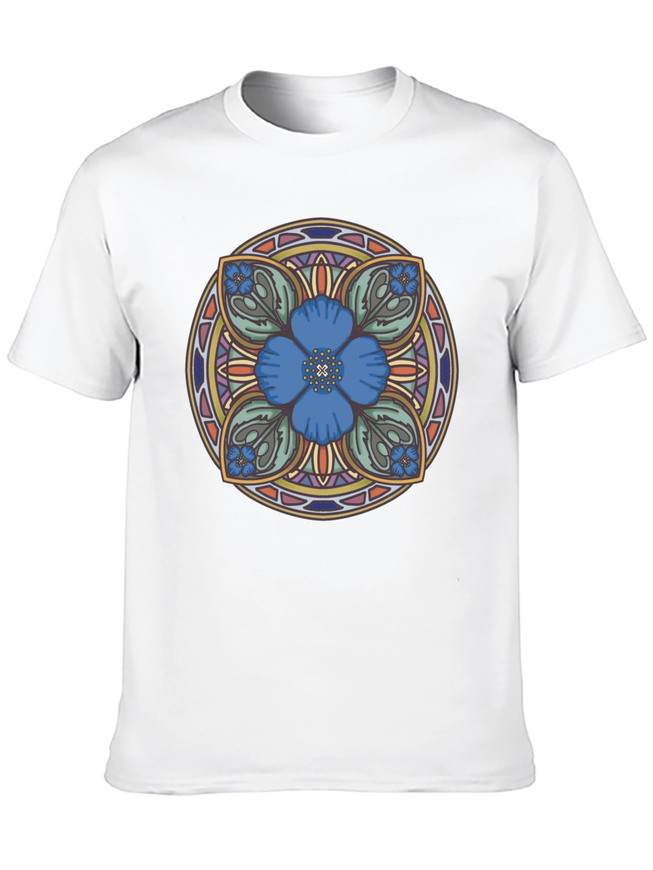Floral Mandala Graphic Tee - Unique Artistic Design