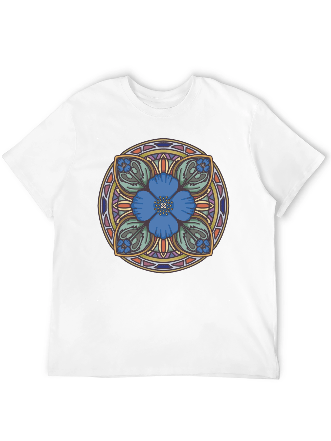 Floral Mandala Graphic Tee - Unique Artistic Design