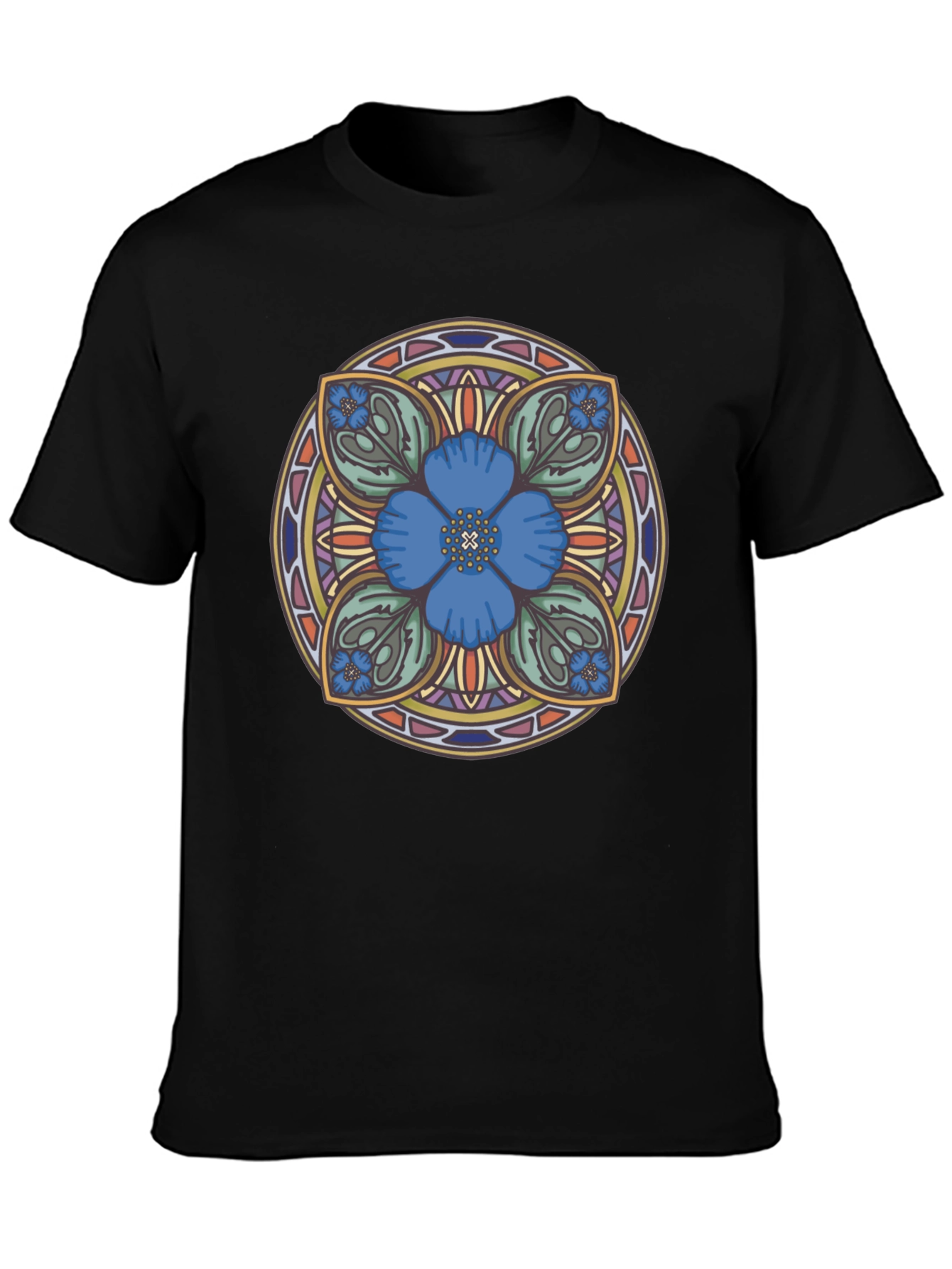 Floral Mandala Graphic Tee - Unique Artistic Design
