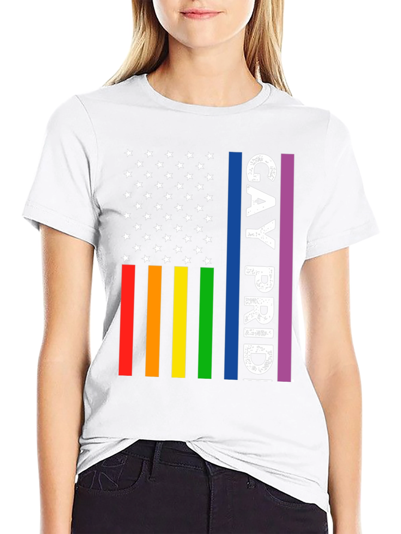Gay Pride American Flag T-Shirt