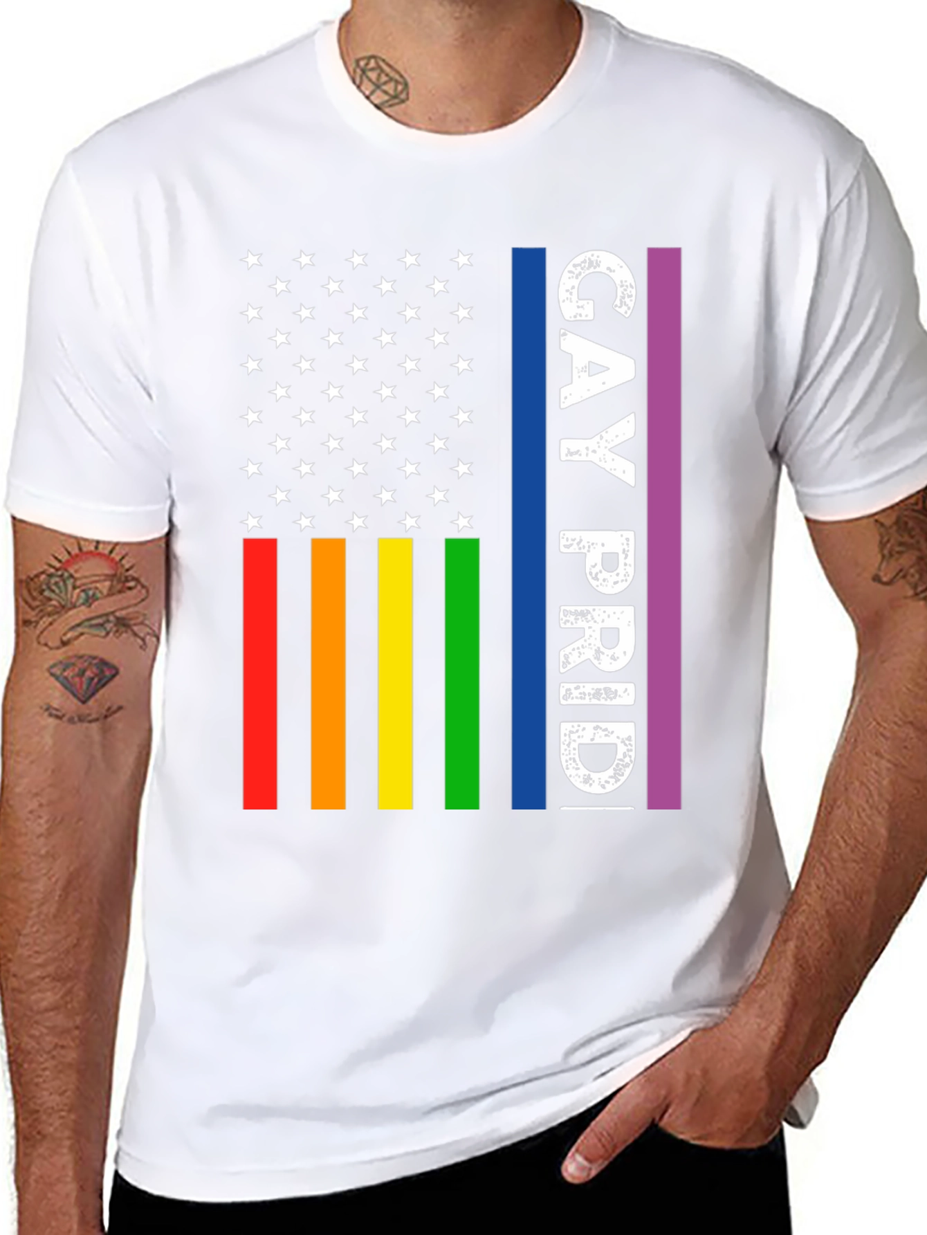 Gay Pride American Flag T-Shirt