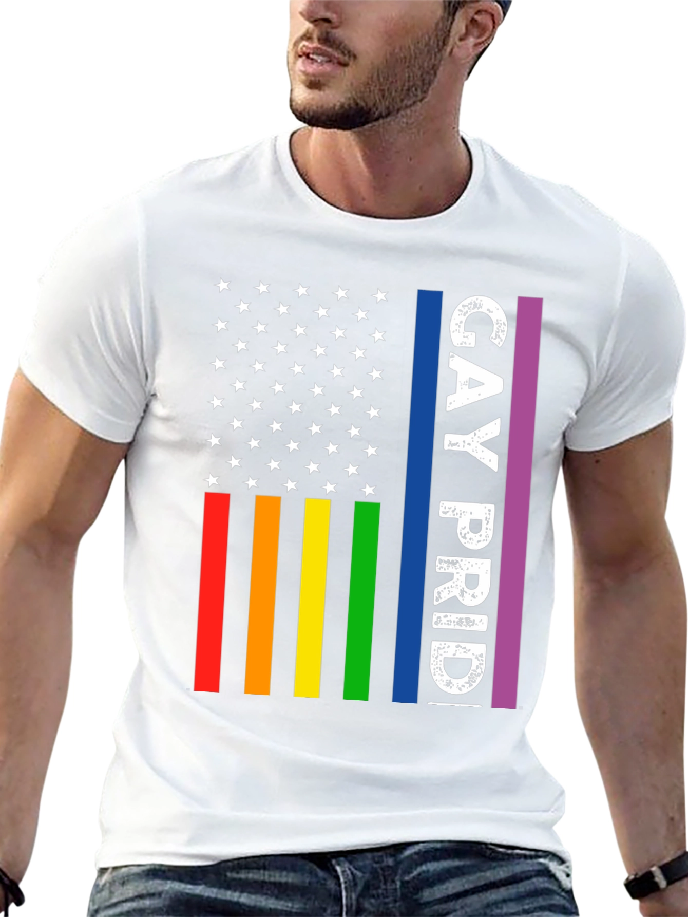 Gay Pride American Flag T-Shirt
