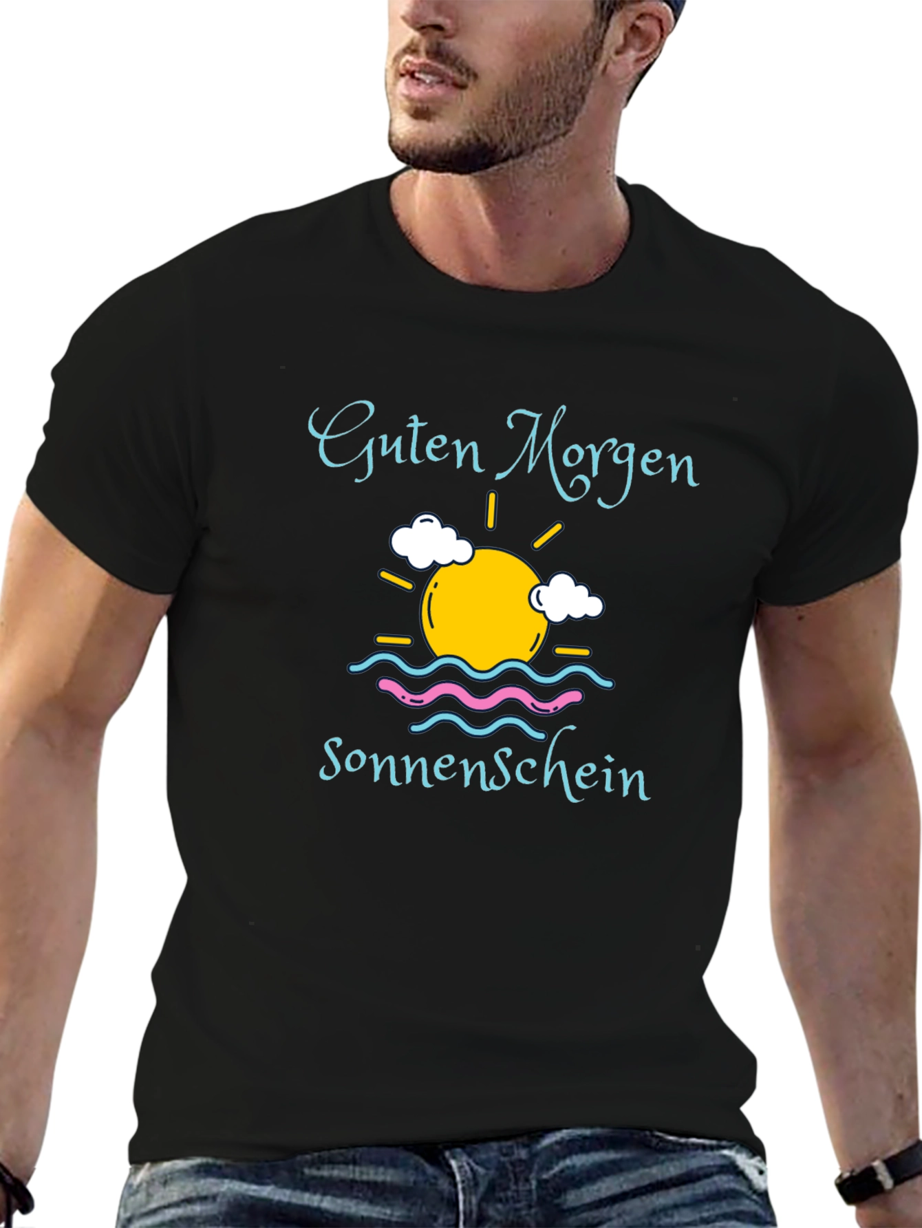 Guten Morgen Sonnenschein Black T-Shirt