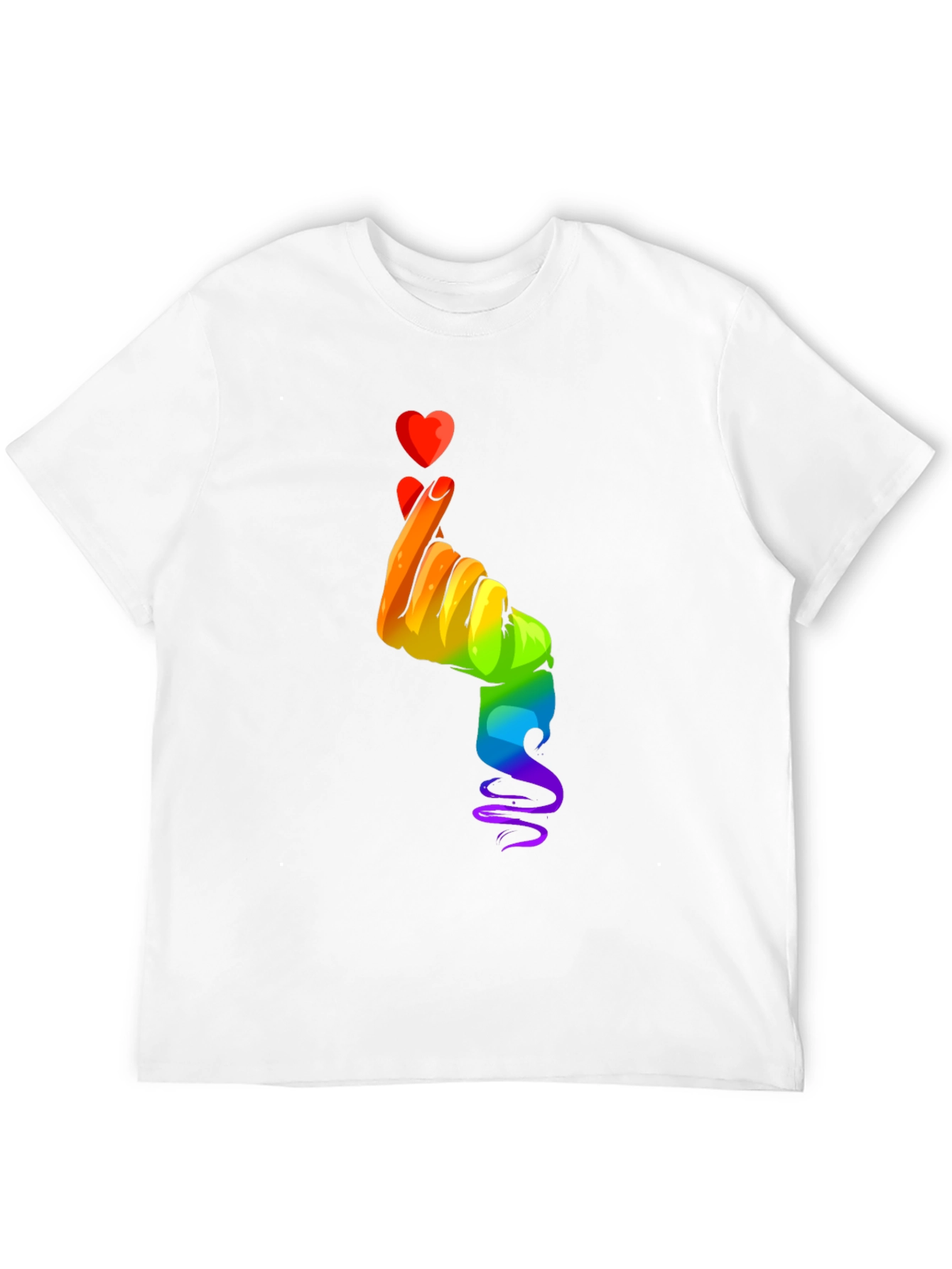 Rainbow Heart Hand Gesture Graphic Tee