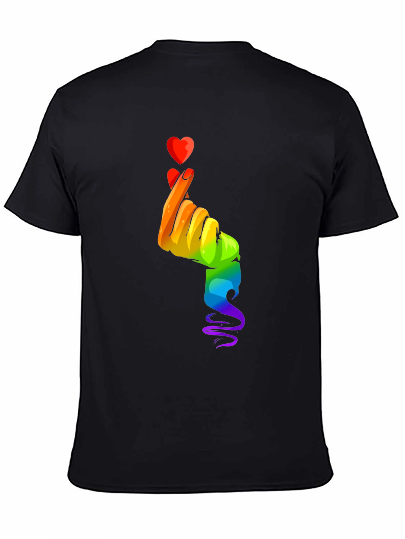 Rainbow Heart Hand Gesture Graphic Tee