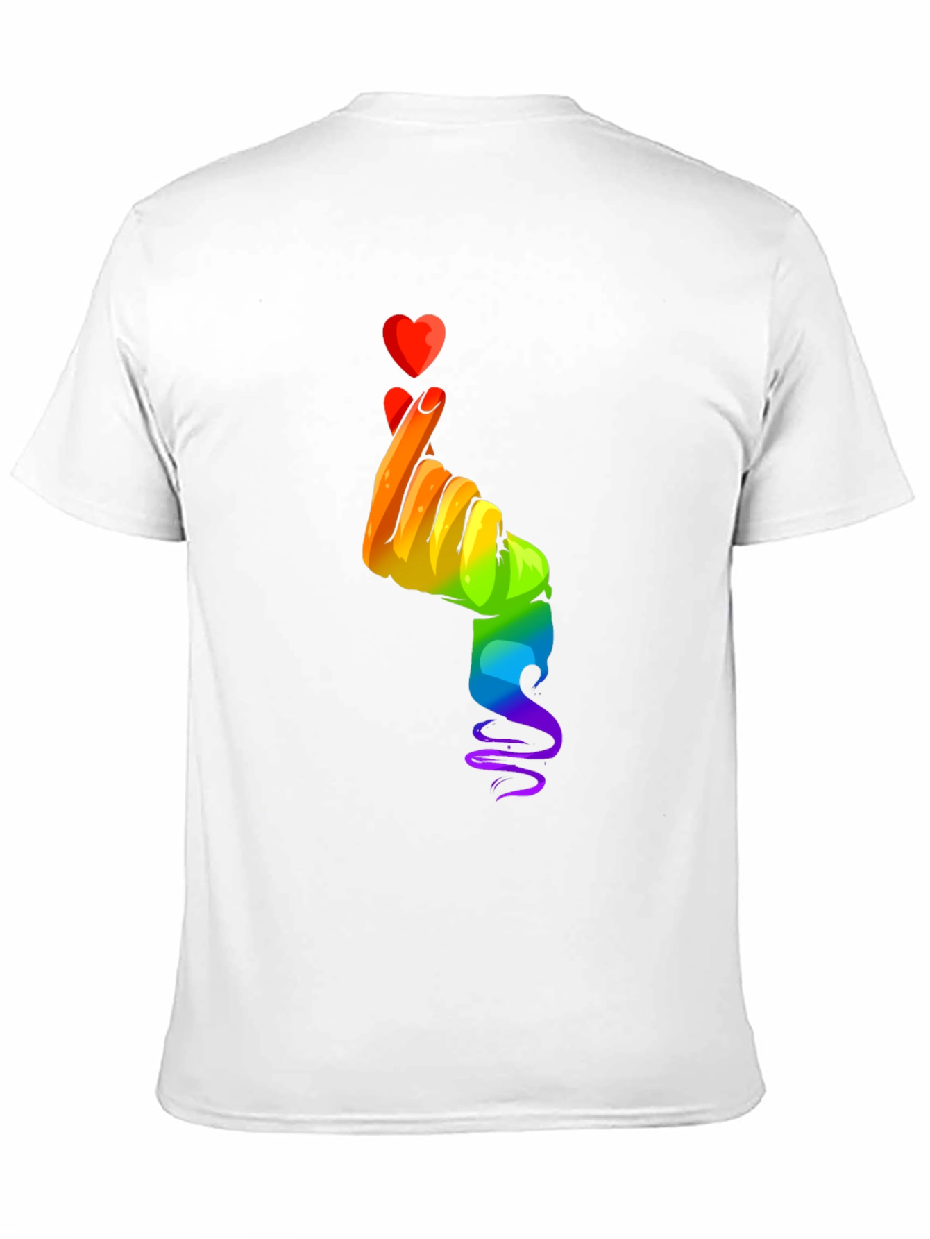 Rainbow Heart Hand Gesture Graphic Tee