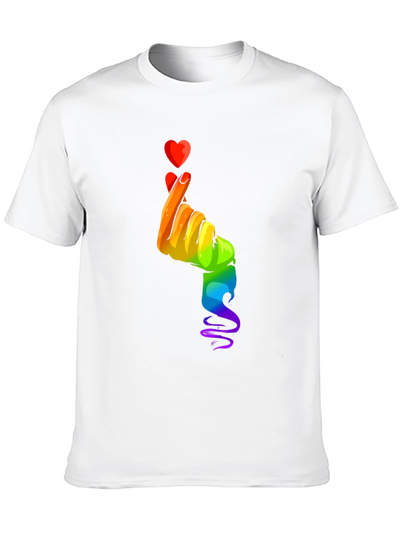 Rainbow Heart Hand Gesture Graphic Tee