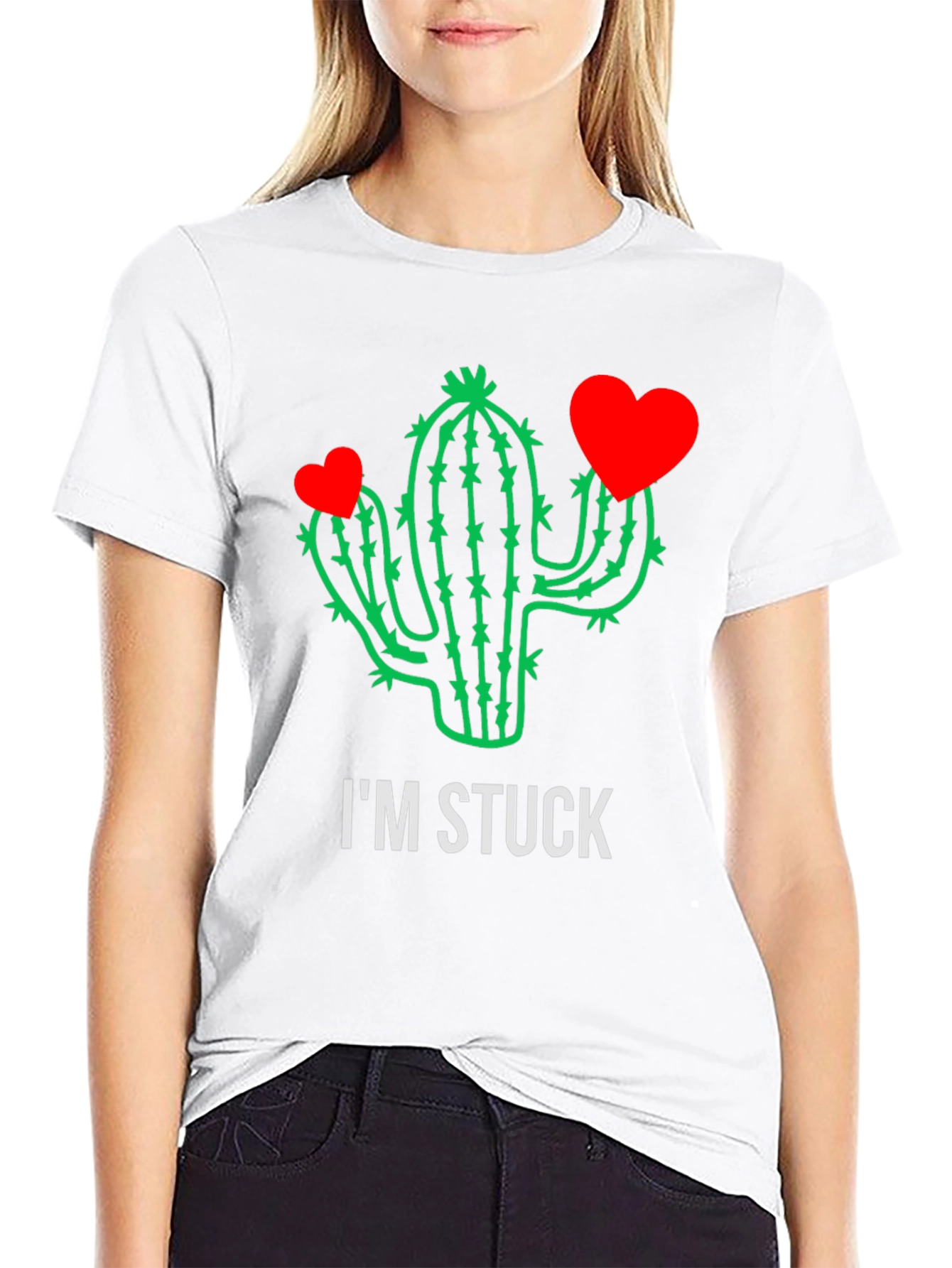 Im Stuck Cactus Heart Valentine Mens T-Shirt