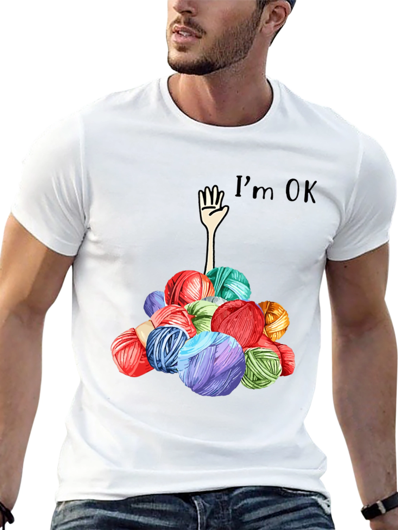 Im OK Yarn Ball Graphic Tee