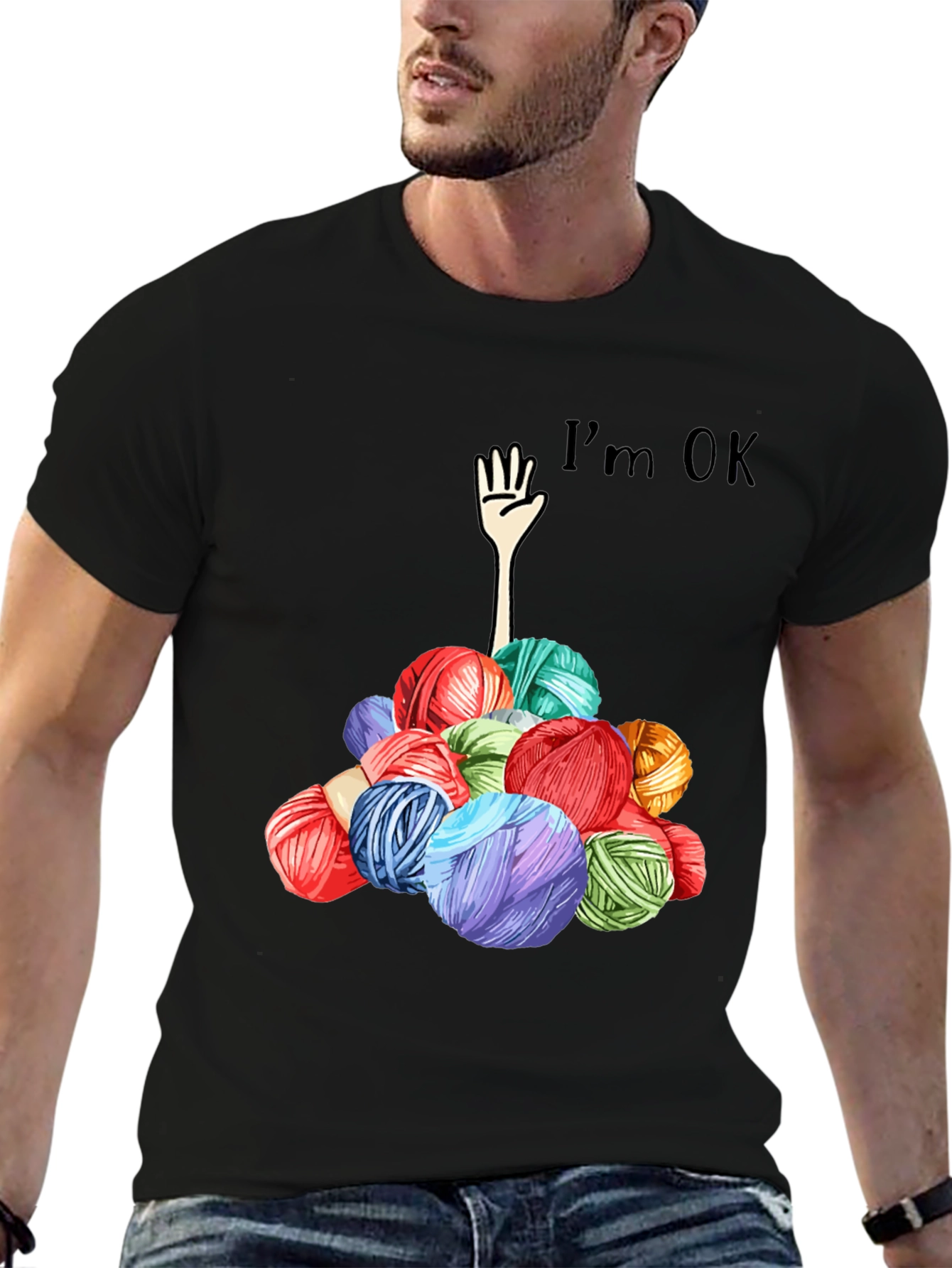 Im OK Yarn Ball Graphic Tee