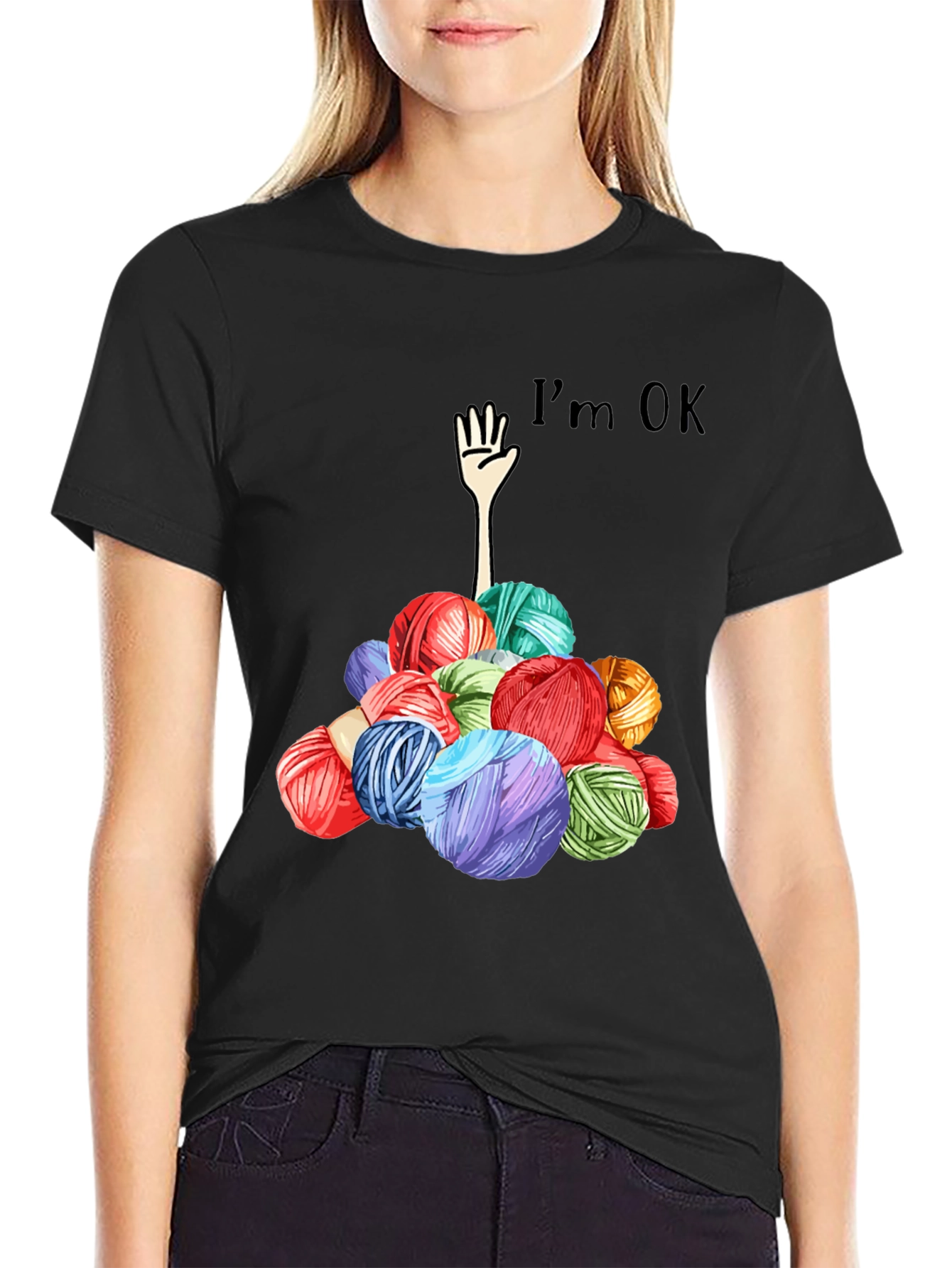 Im OK Yarn Ball Graphic Tee
