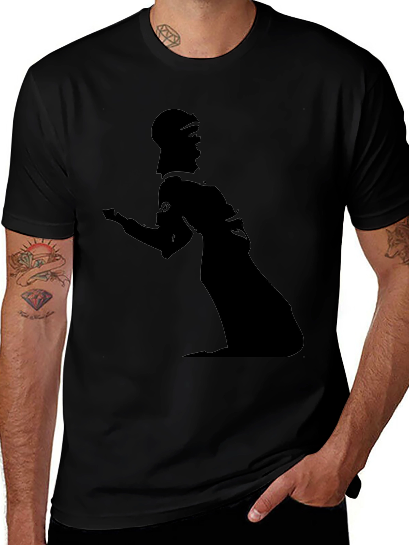 Silhouette Graphic Tee - Modern Black T-Shirt