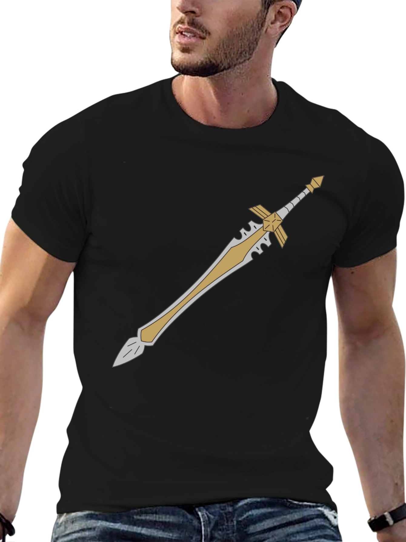 Sword Graphic Tee - Black Cotton Blend