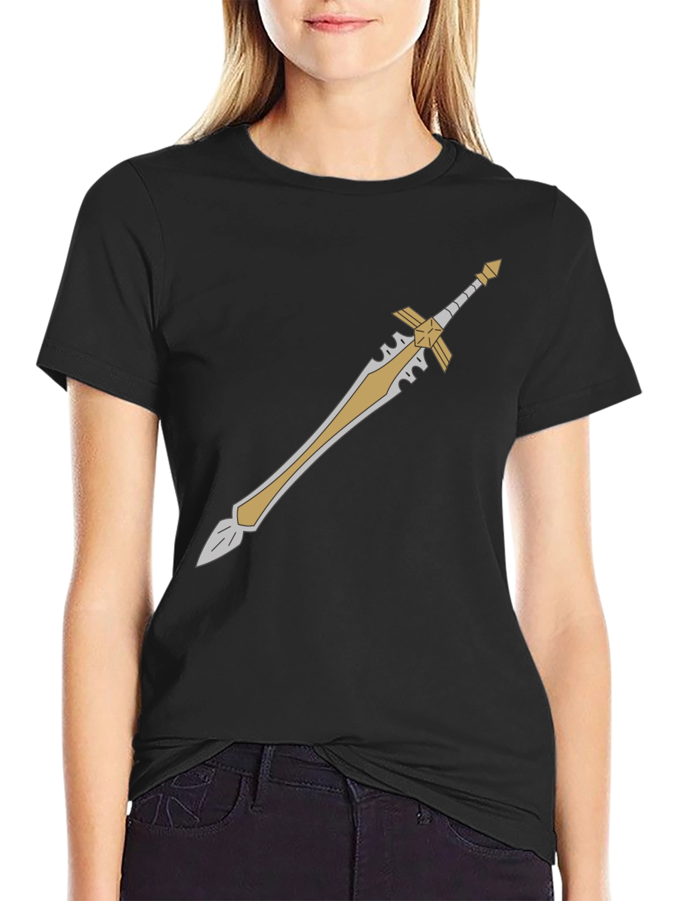 Sword Graphic Tee - Black Cotton Blend